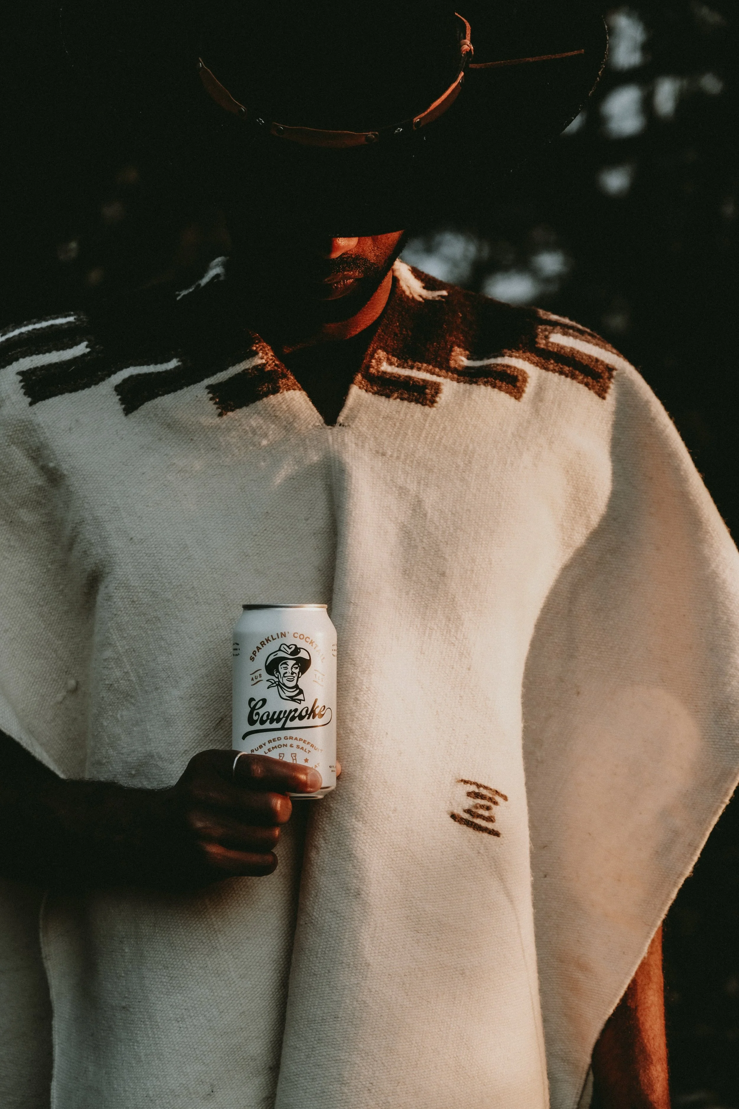 Patrick Sims enjoying canned cocktails in a lifestyle campaign for Big Country Beverages.