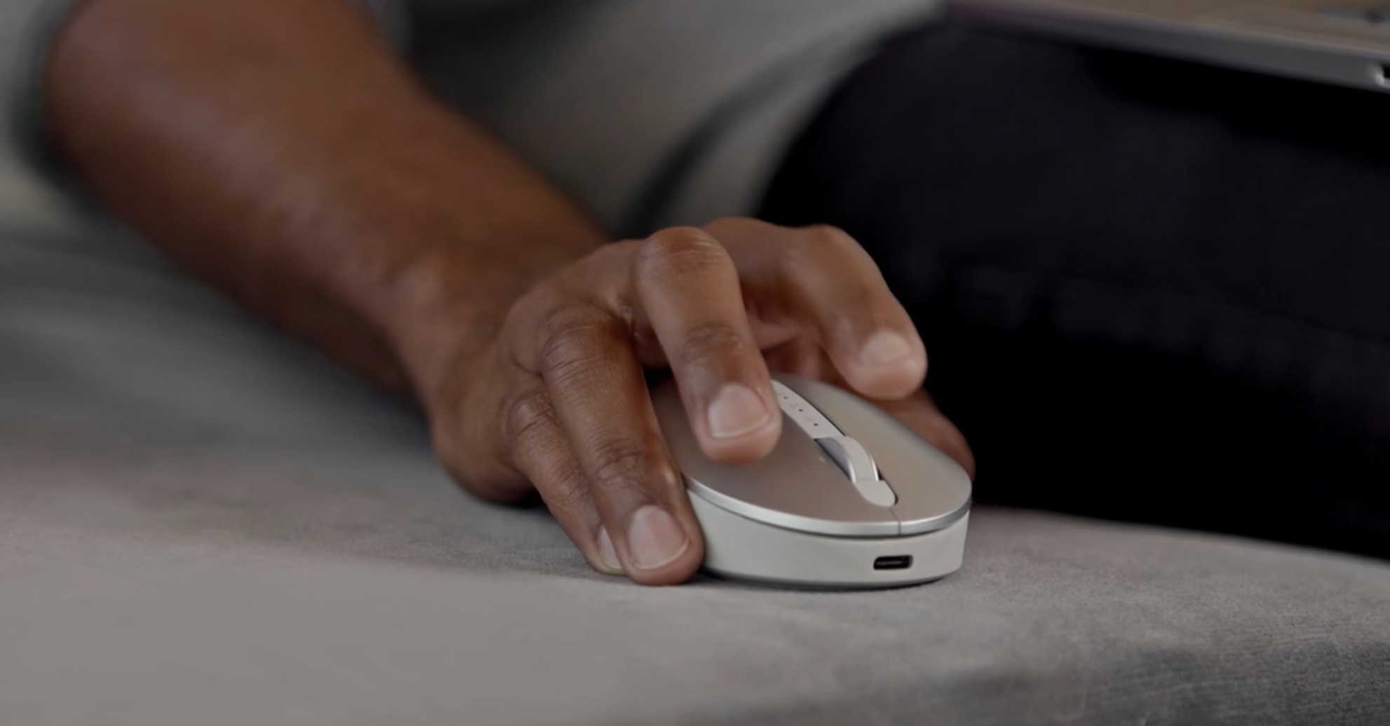Patrick Sims using a wireless mouse in a lifestyle campaign for Dell Technologies.