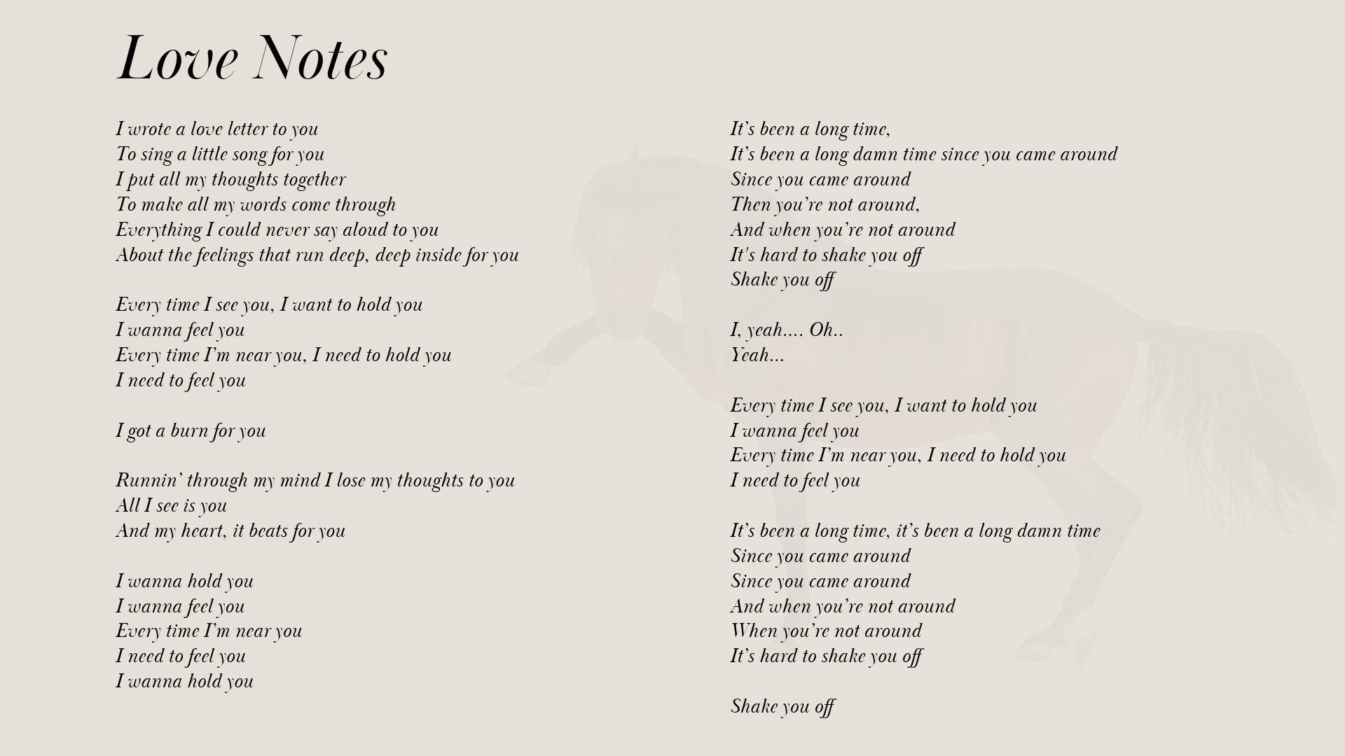 Lyric artwork for "Love Notes" by Patrick Sims from the Love Notes EP.