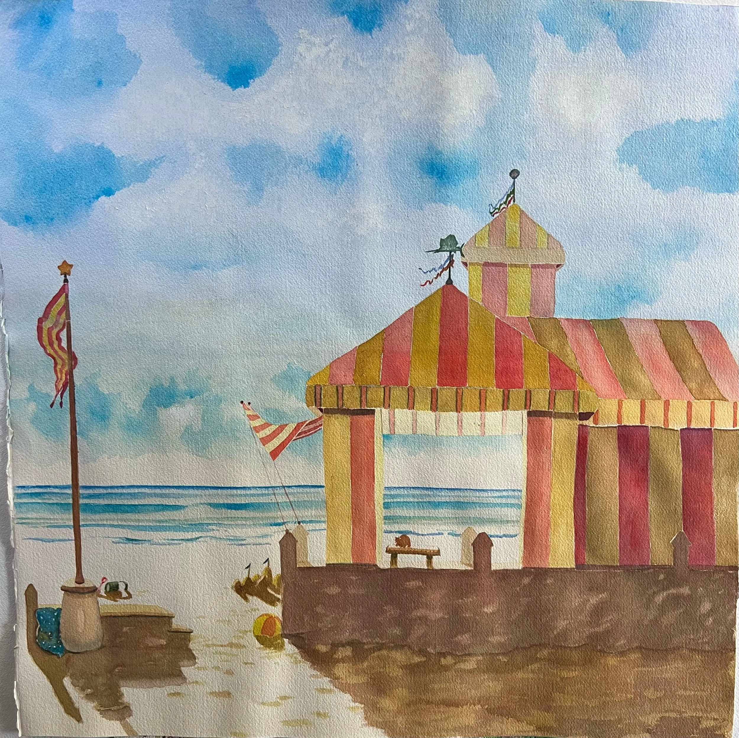 Sundowner Tent - Watercolor- 22x22- $950