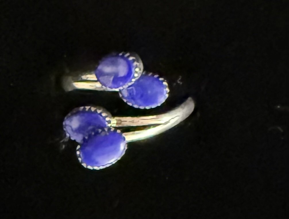 Sterling Silver and Lapiz Sizable Ring