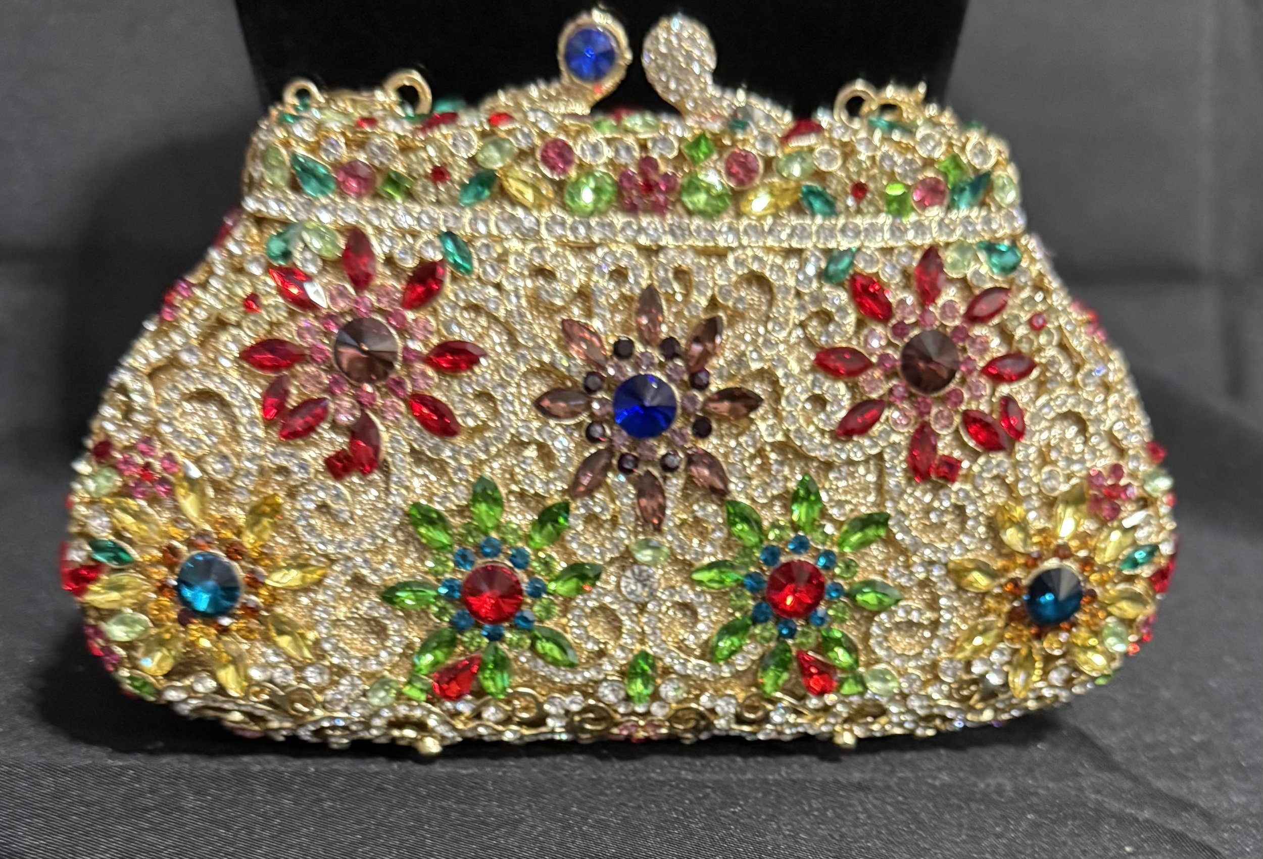 Boutique de Fgg Multicolor Crystal Clutch