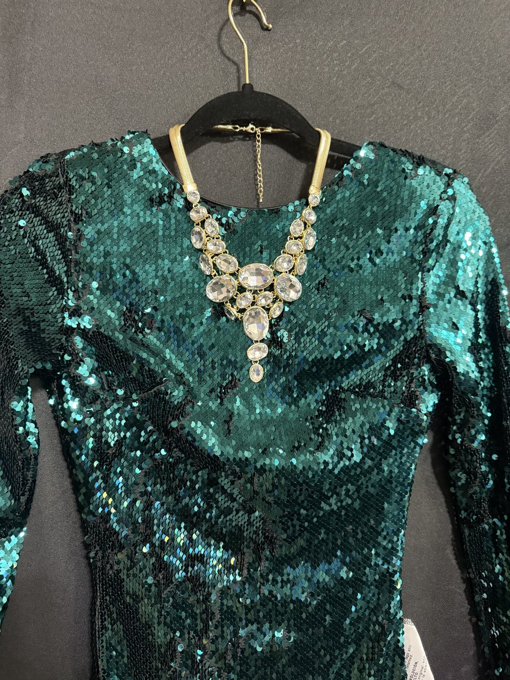 Dress The Population Green Sequin Dress With Front Slit  Chrysalis