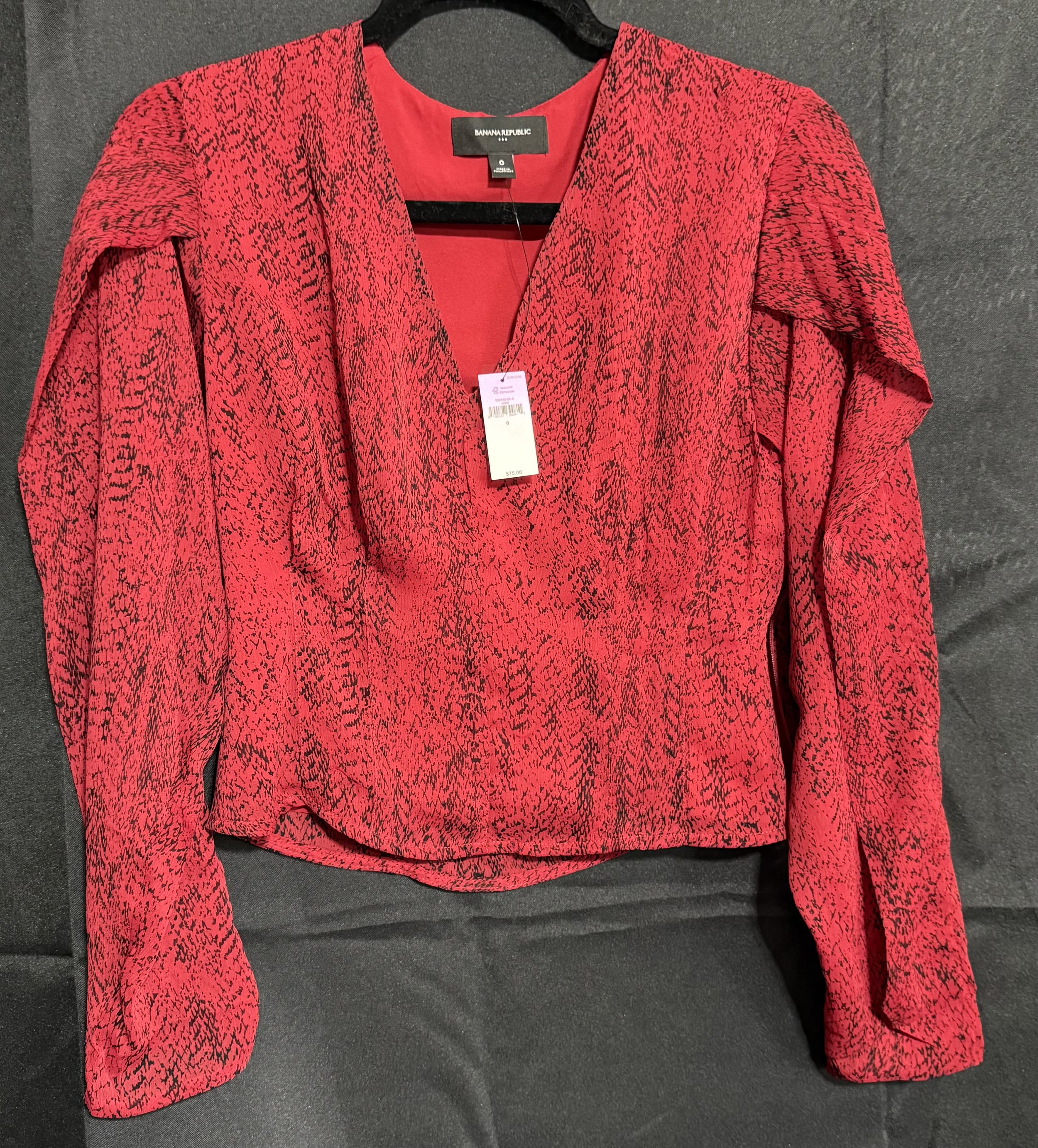 Banana Republic Patterned Red Blouse