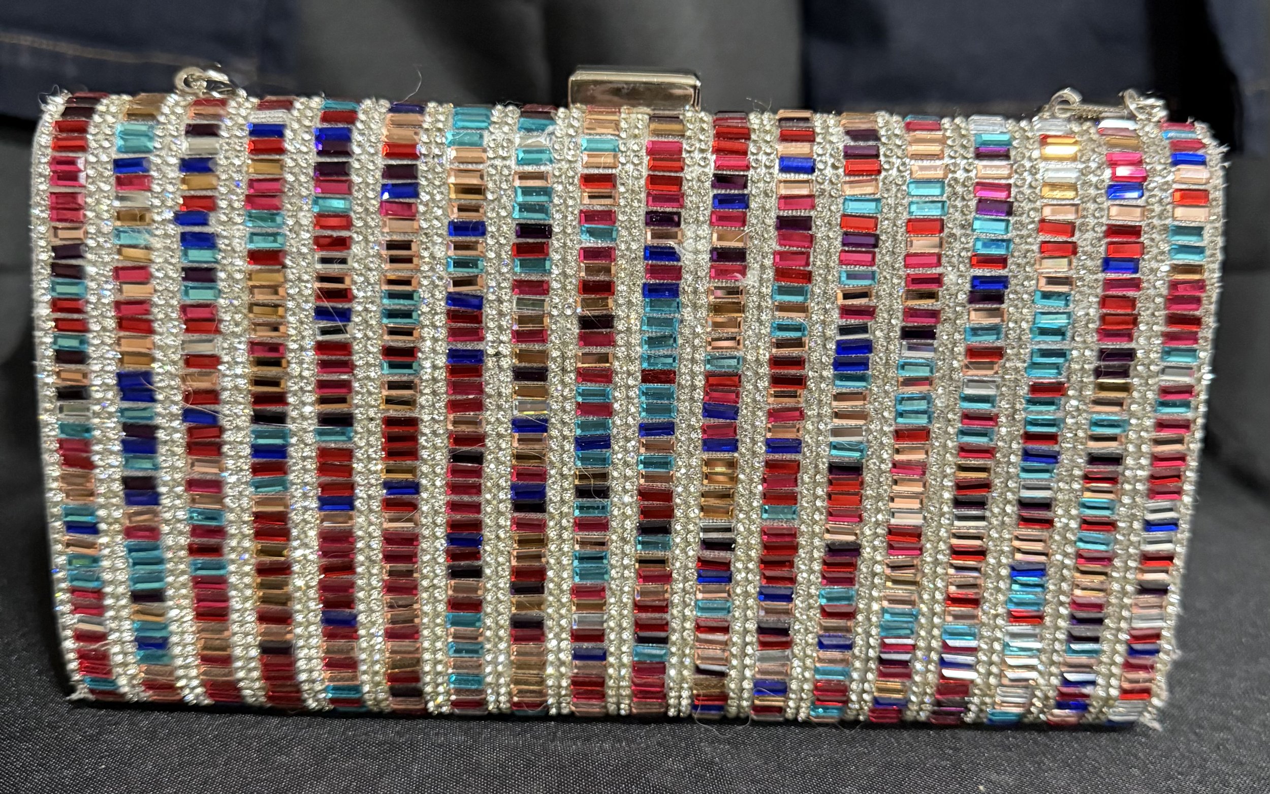 Multicolor Crystal Clutch