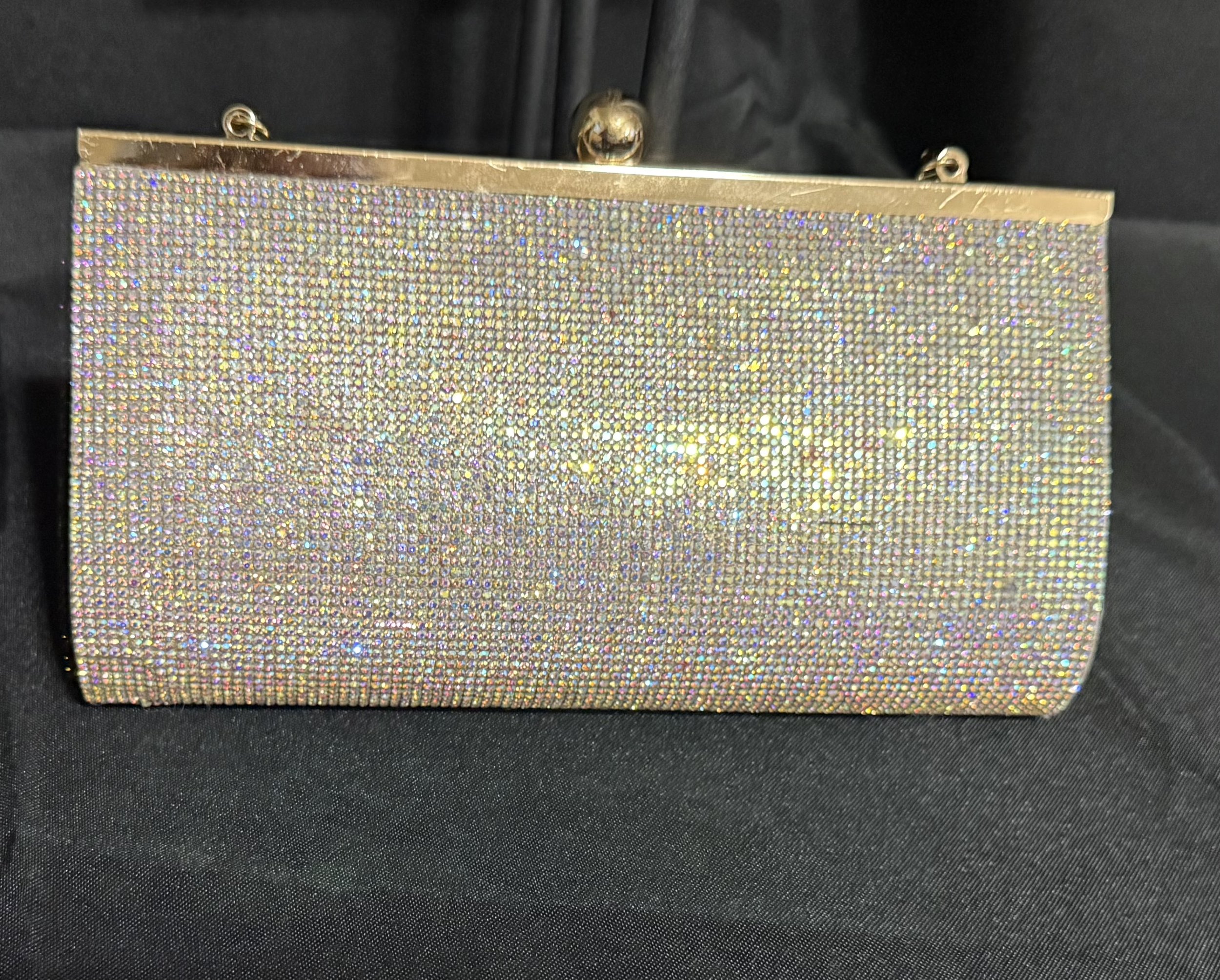 Stunning Rhinestone and Gold Clutch