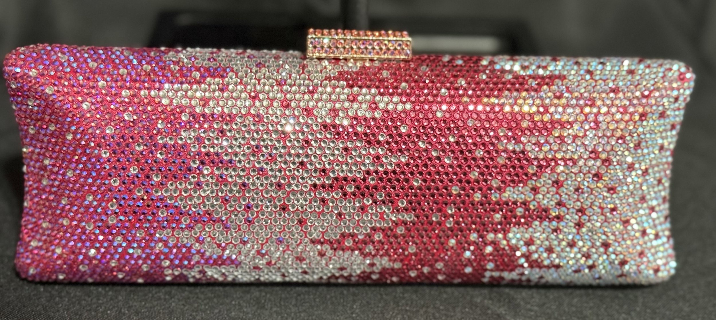 Boutique de Fgg Pink Rhinestone Clutch