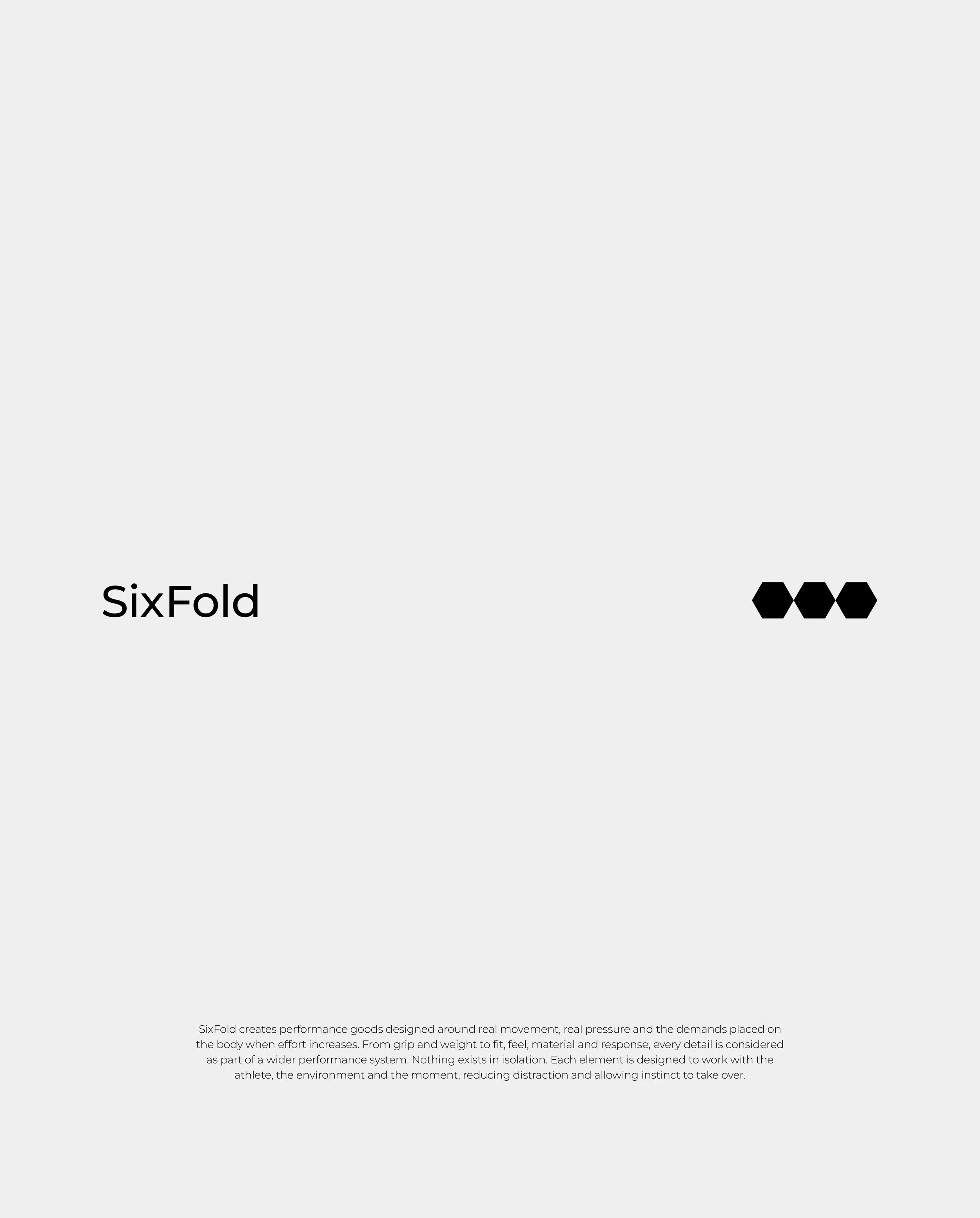 Sixfold performance brand website design featuring minimalist typography, a monochrome visual identity and a clean editorial layout.