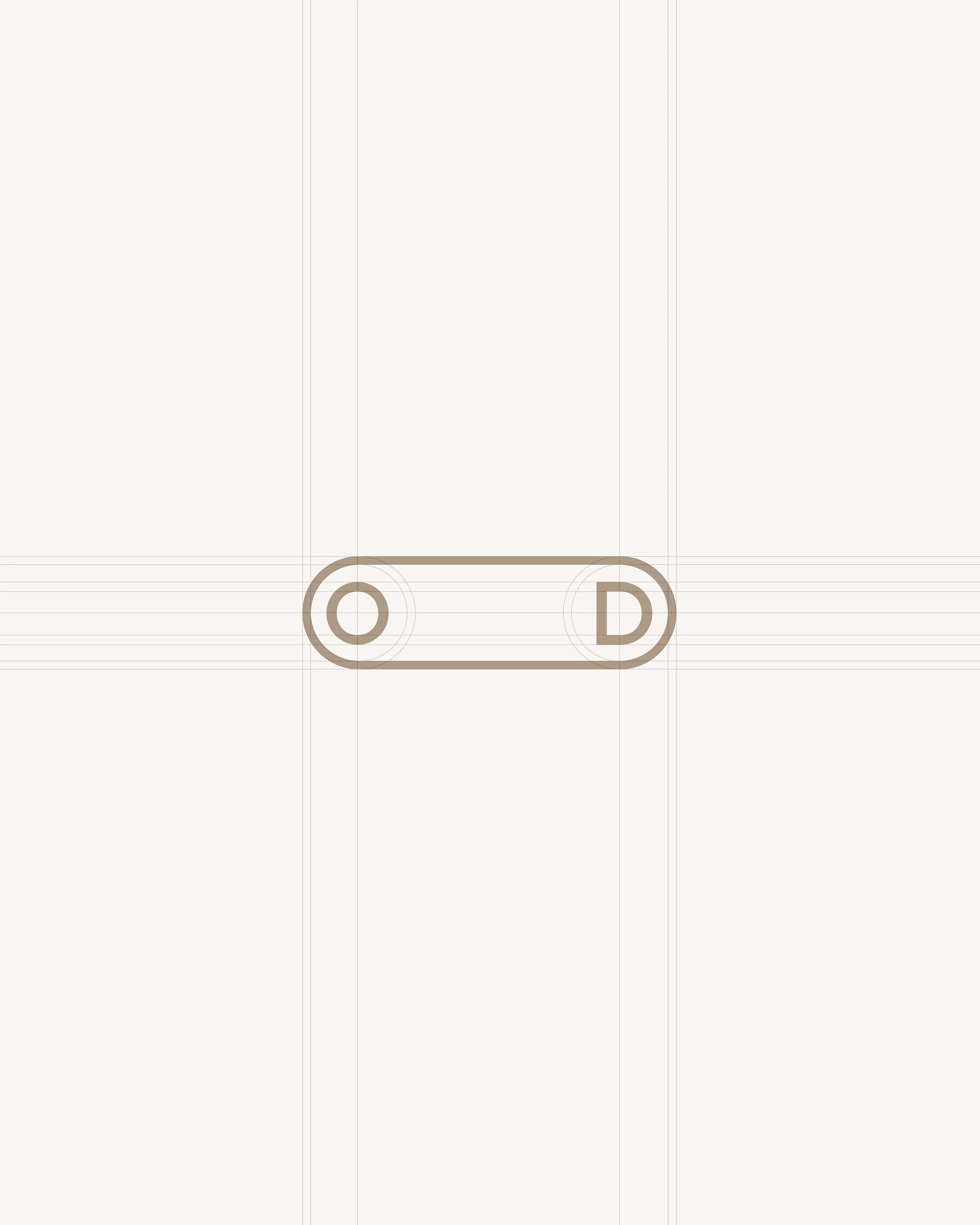 OFFDays lifestyle brand identity showing the capsule logo construction, highlighting the geometric framework and modular thinking behind the typography-led visual system.