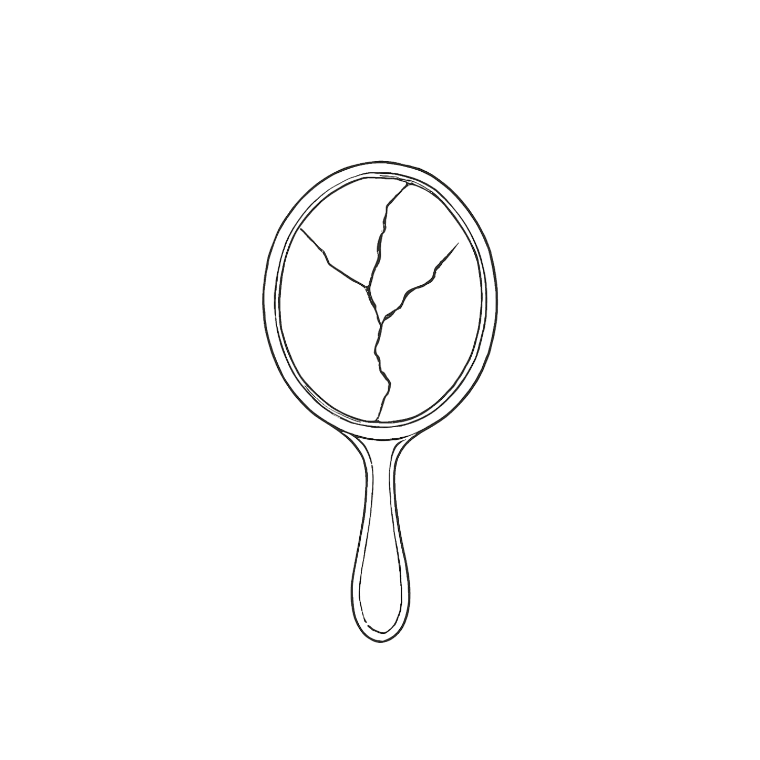 Cracked mirror icon representing eating disorder recovery and body image healing