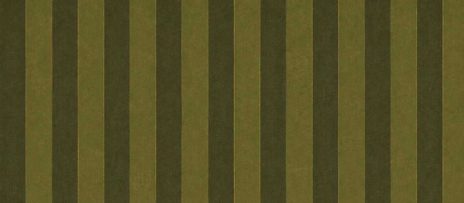 Close-up of a wallpaper with vertical green and dark green striped pattern.