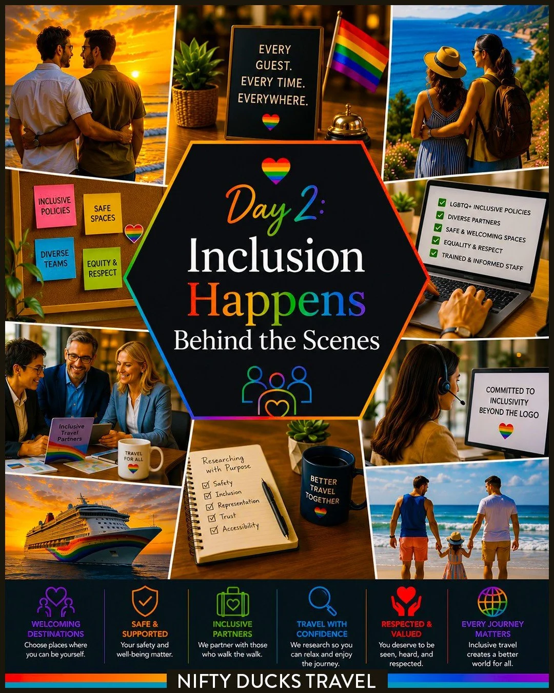 Day 2: Inclusion Happens Behind the Scenes

One of the most encouraging parts of Monday's LGBTQ+ Travel Summit was meeting with hotels, resorts, cruise lines, destination representatives, and travel partners that have made inclusion part of their eve