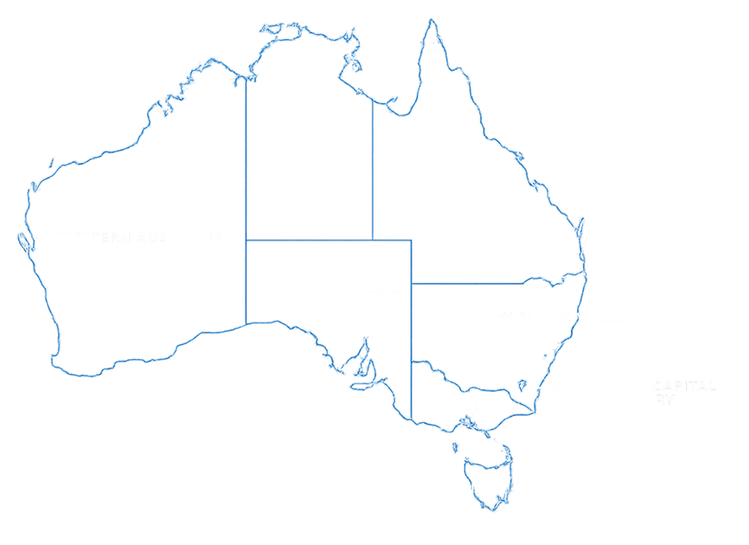 A map of Australia with labels for Western Australia, Northern Australia, and other regions. The map is heavily distorted with digital glitches and color distortions.