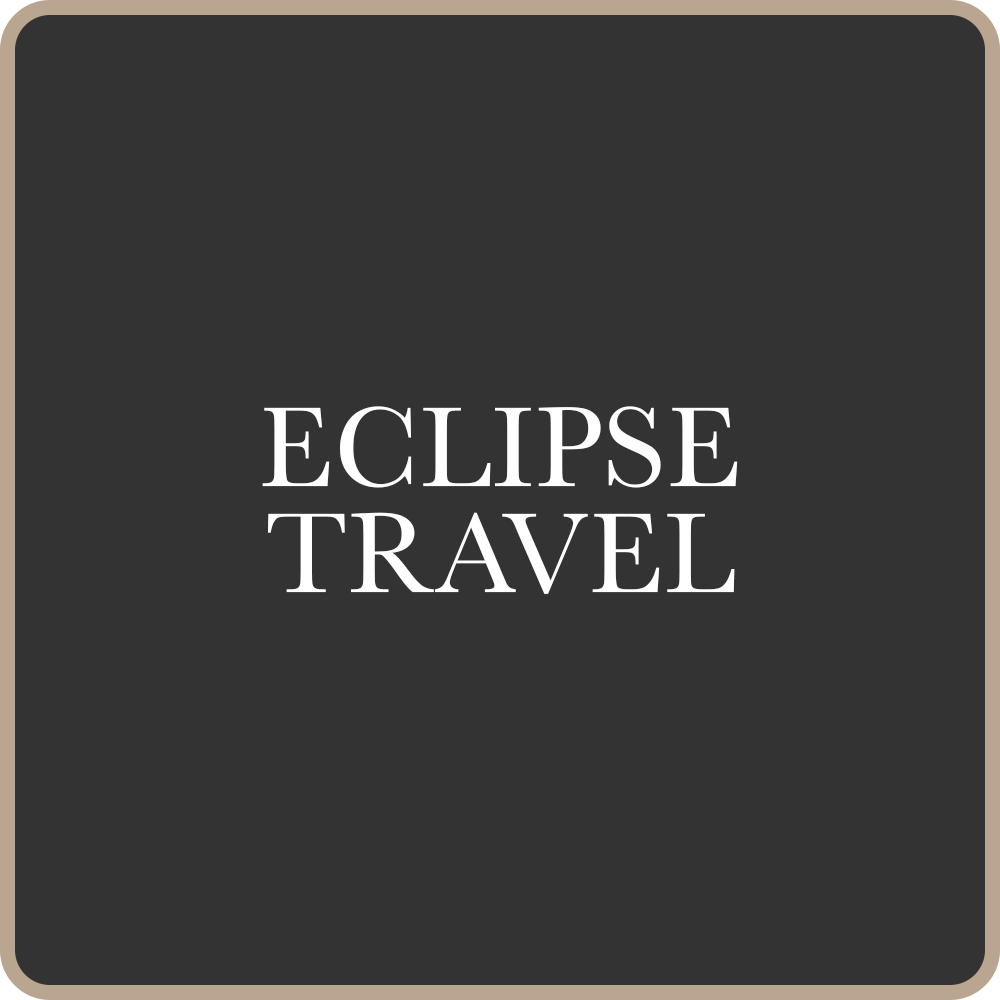 Eclipse Travel logo with white text on a dark gray background.