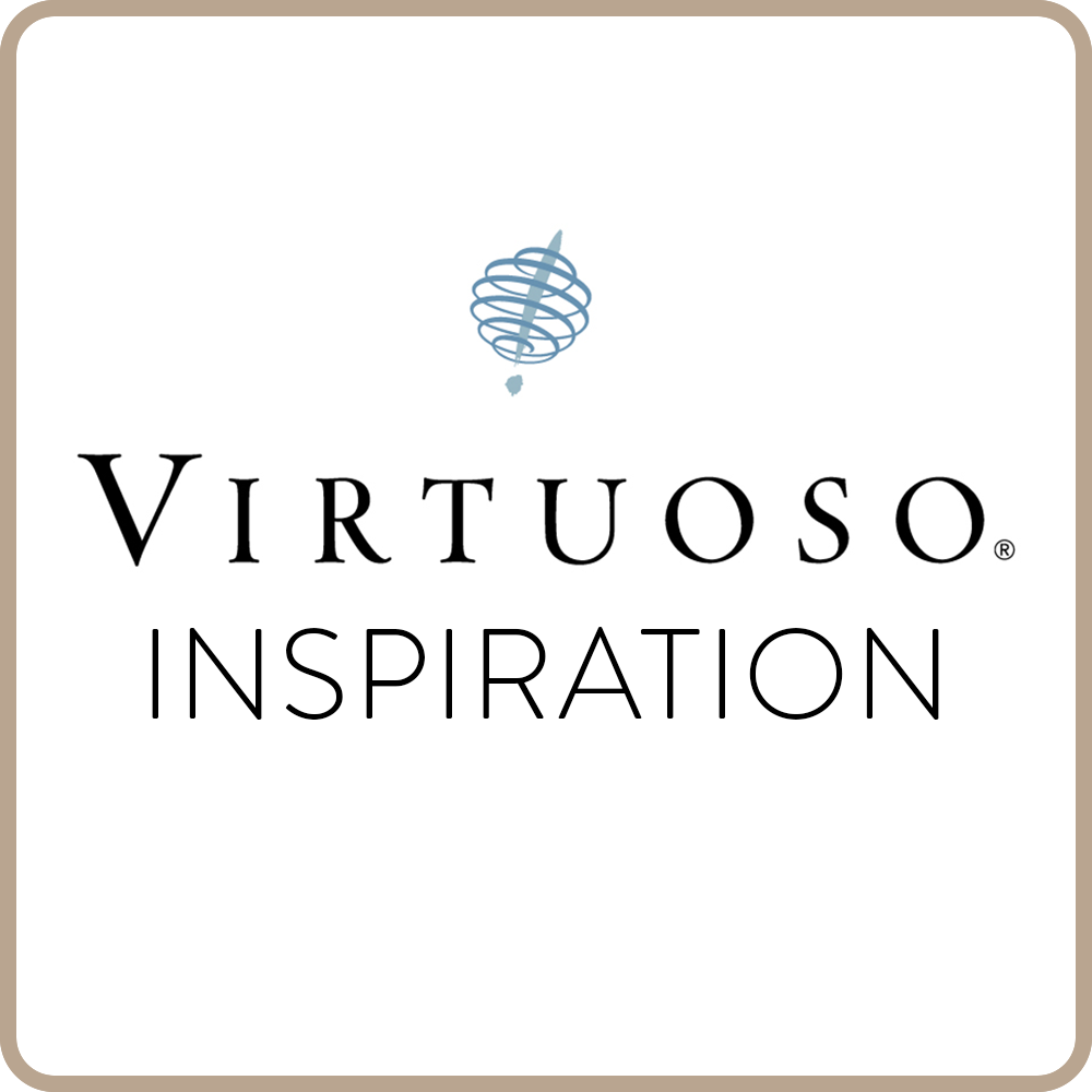 Logo of Virtuoso Inspiration with a spiral wire and pen icon above.
