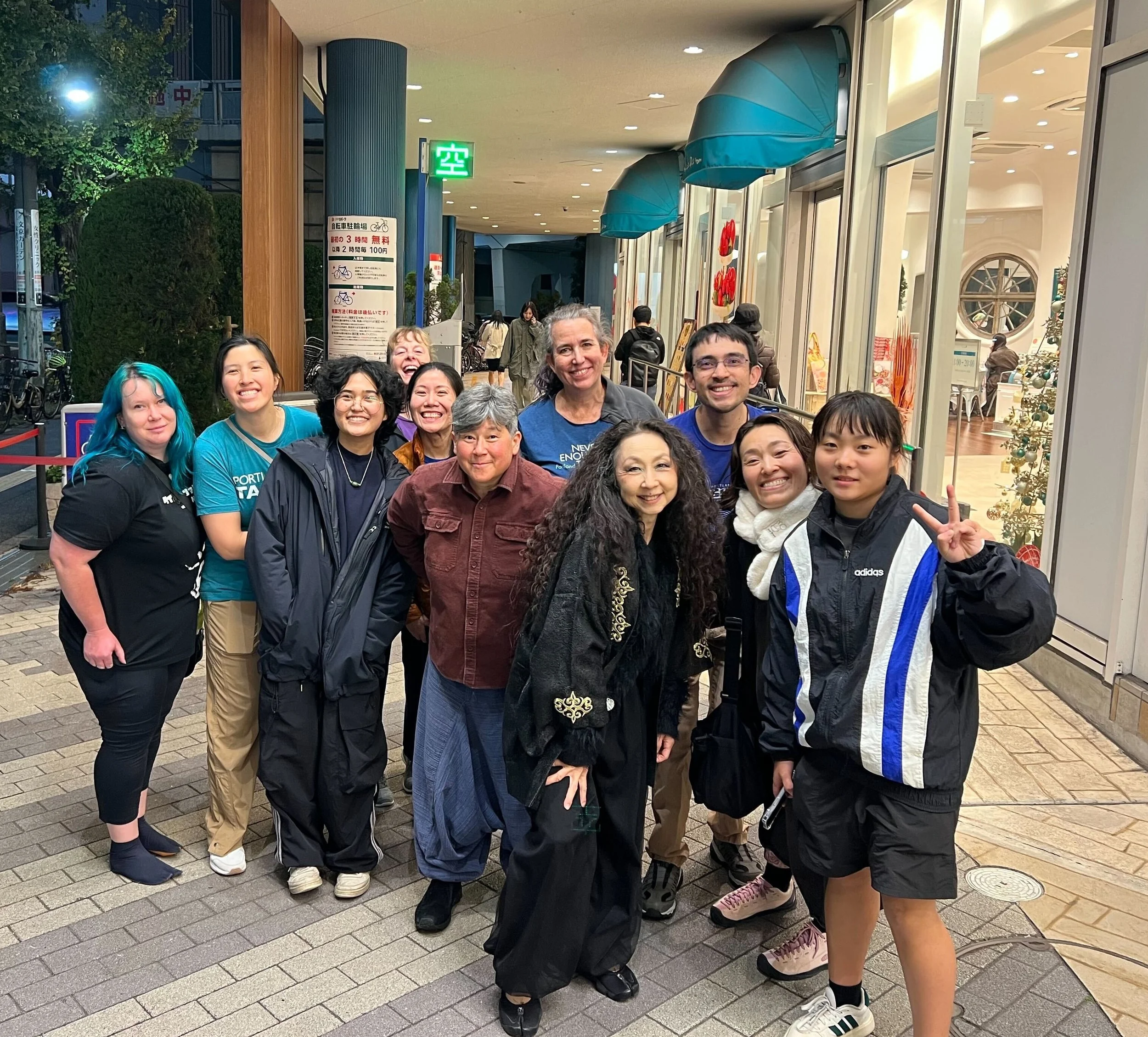 Portland Taiko performers with Kaoly Asano in Japan
