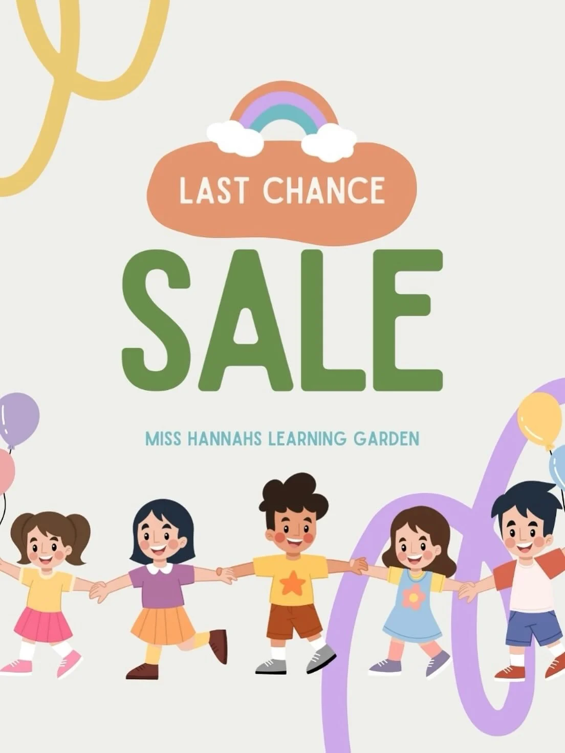 🚨 LAST CHANCE SALE! 🚨
Get 10% off your first 2 months of preschool when you register before next Friday! 🌿✨
Spots are almost full, and this is your chance to save before the school year kicks off.

Register now on our website and secure your littl