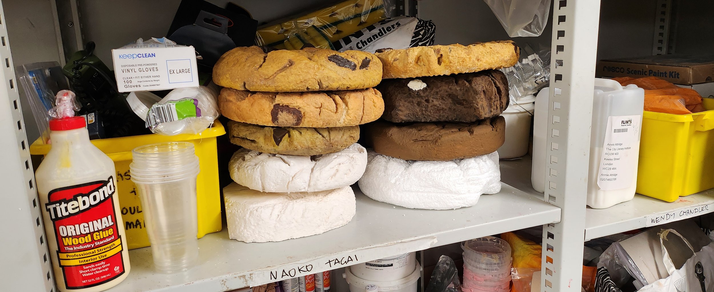 stack of large scale model cookies