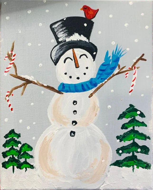 Christmas Snowman Paint & sip