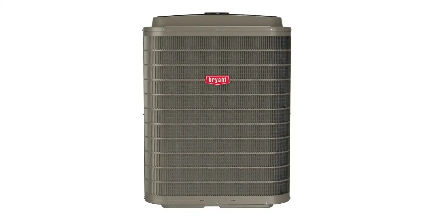Bryant Evolution Extreme outdoor unit, a high-efficiency heat pump designed for premium residential comfort with ultra-quiet performance and advanced energy-saving technology.