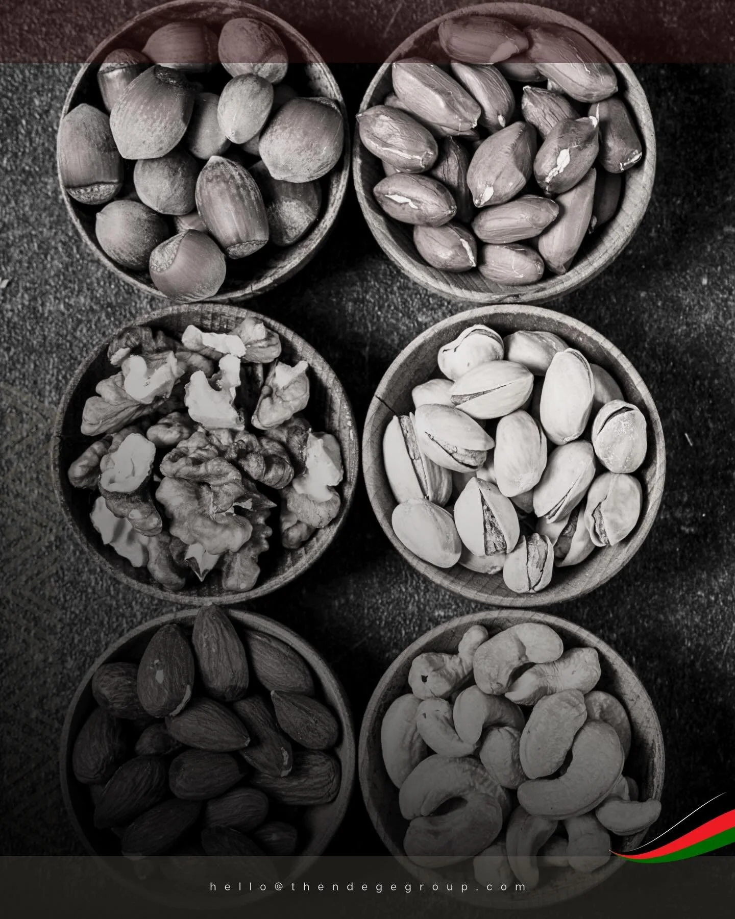 East African nuts carry intergenerational farming knowledge. Ideal climate, careful cultivation, and experienced processing transform seeds into prized global exports. The Ndege MarketPlace&copy; blockchain commerce platform connects producers direct