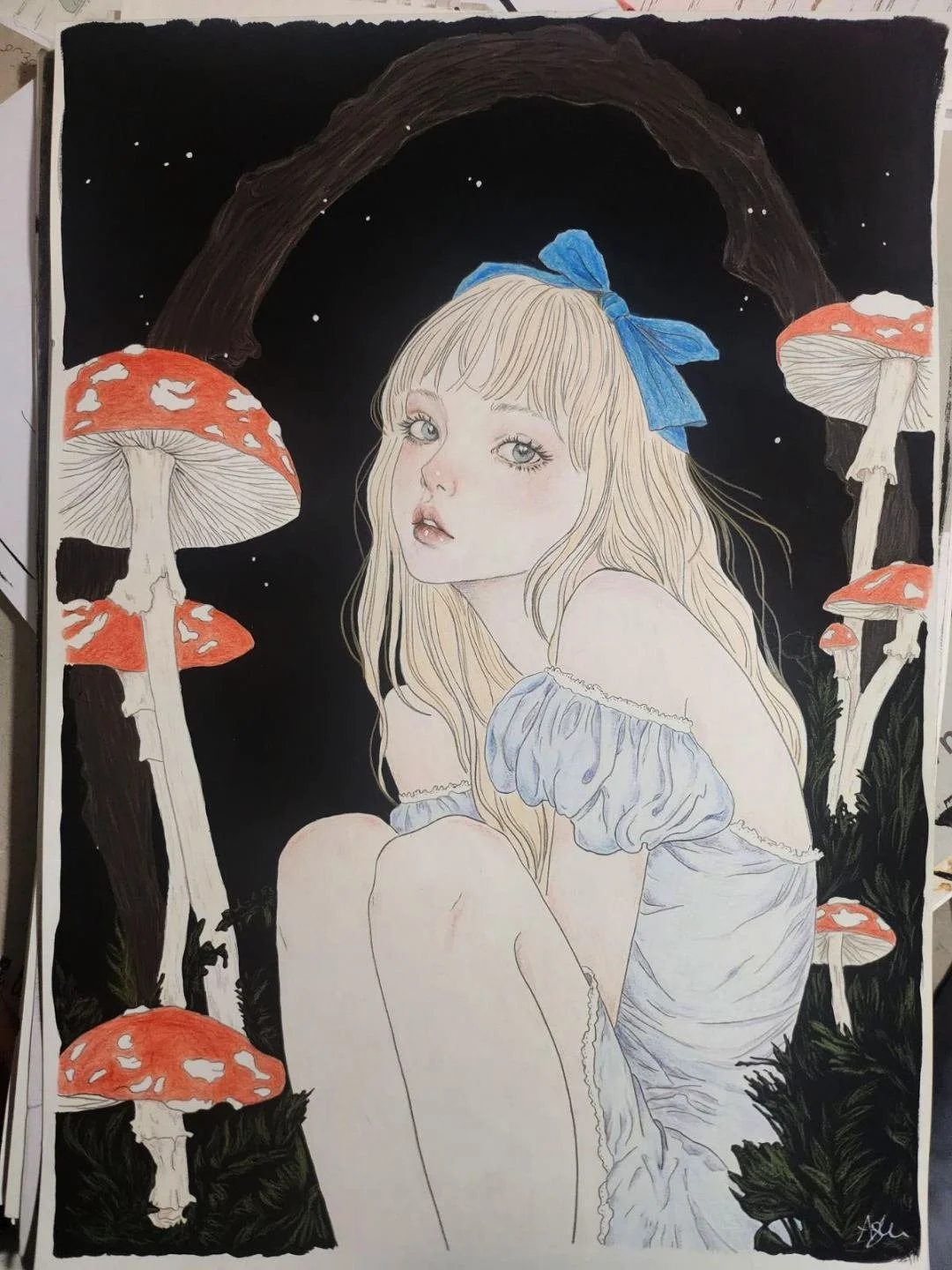 Before I grow: Alice in Wonderland - original painting