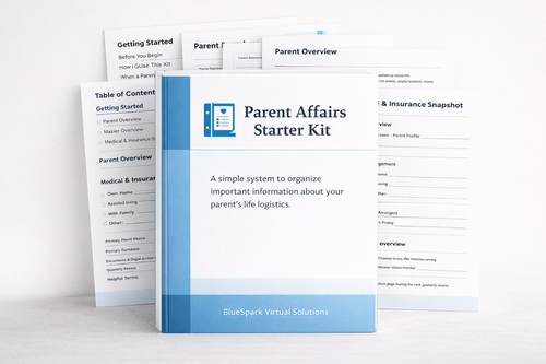 Parent Affairs Starter Kit pages and workbook