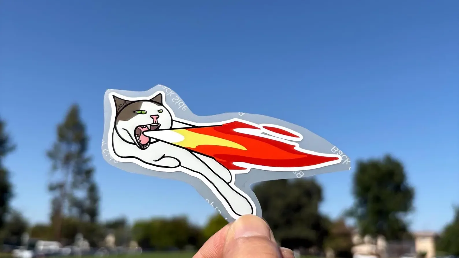 Fire Breathing Cat Sticker