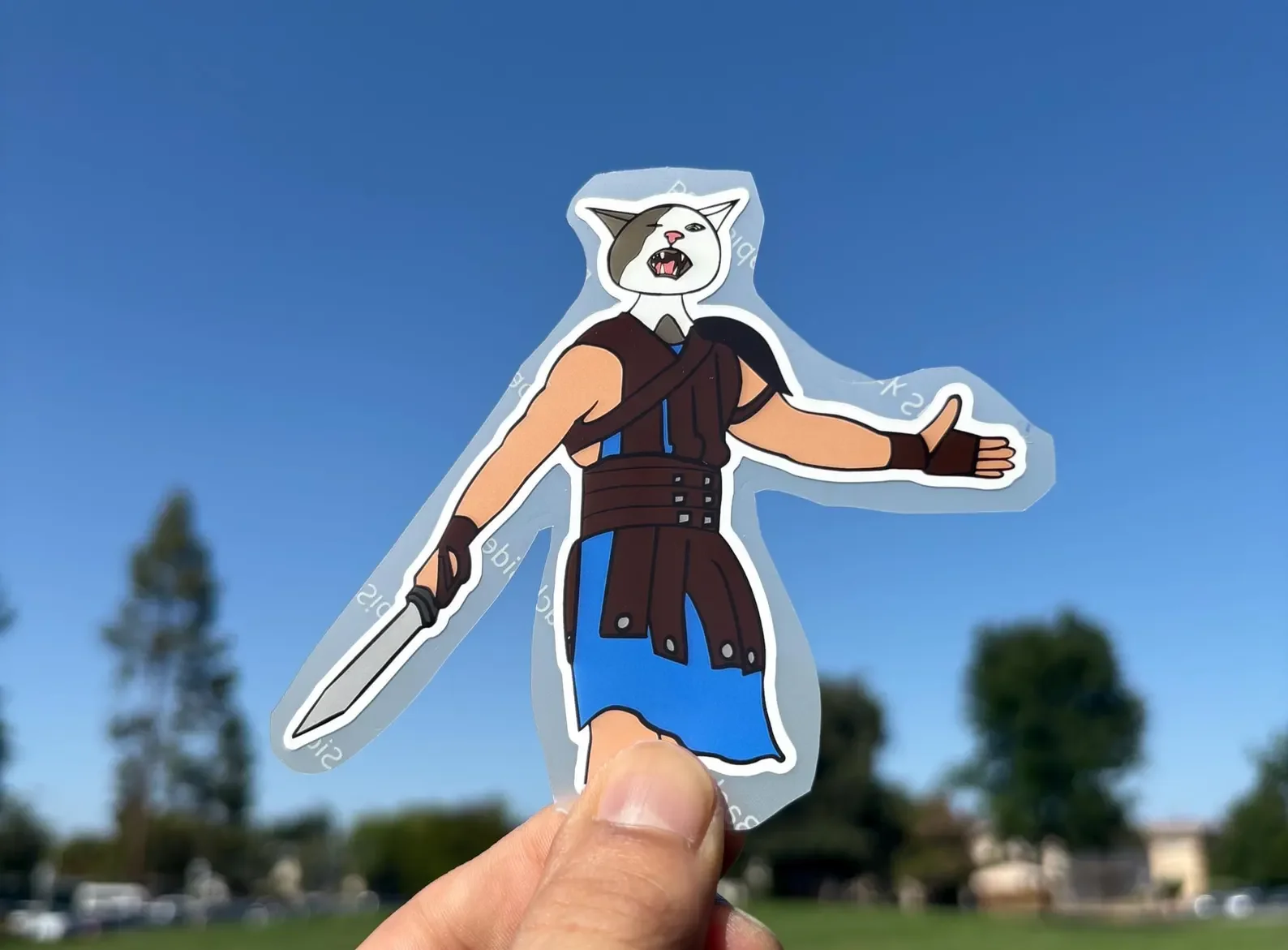 Gladiator Cat Sticker