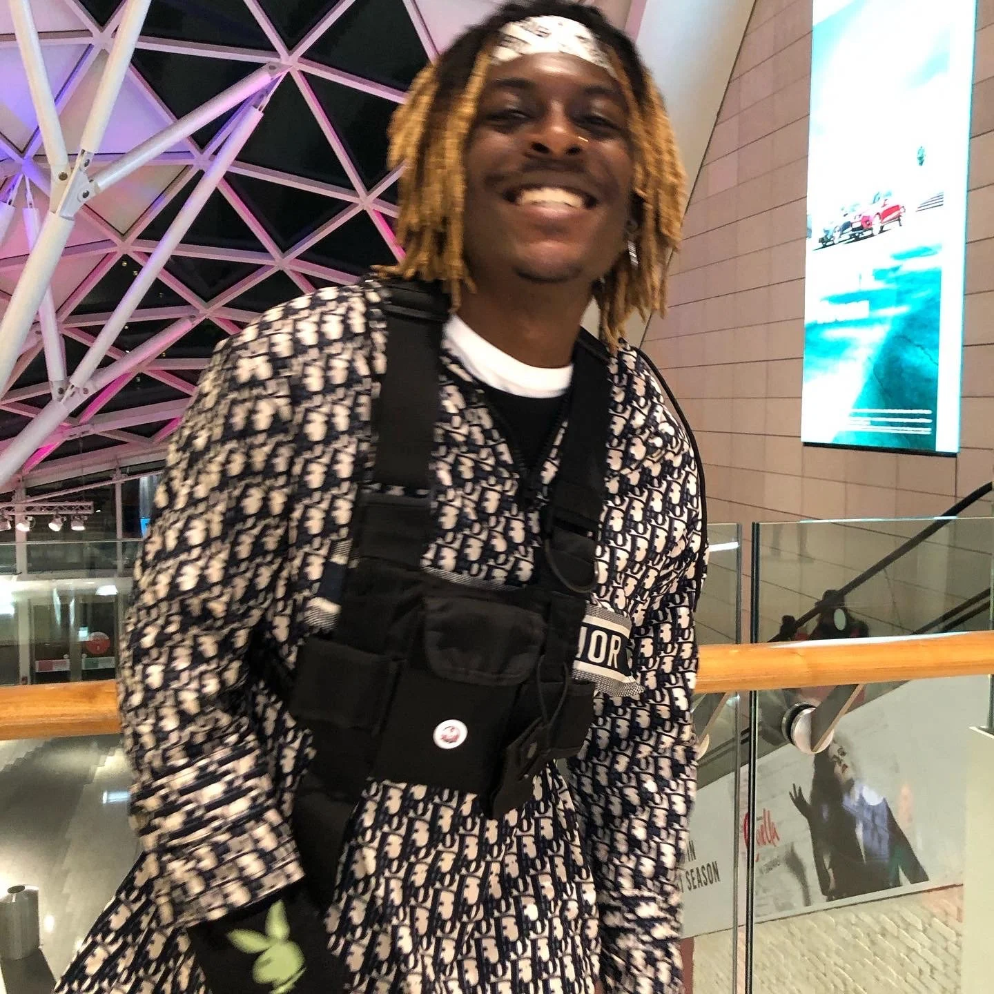 Image of Musical Artist/Rapper Young Gstar in Dior Jacket at Westfield White City