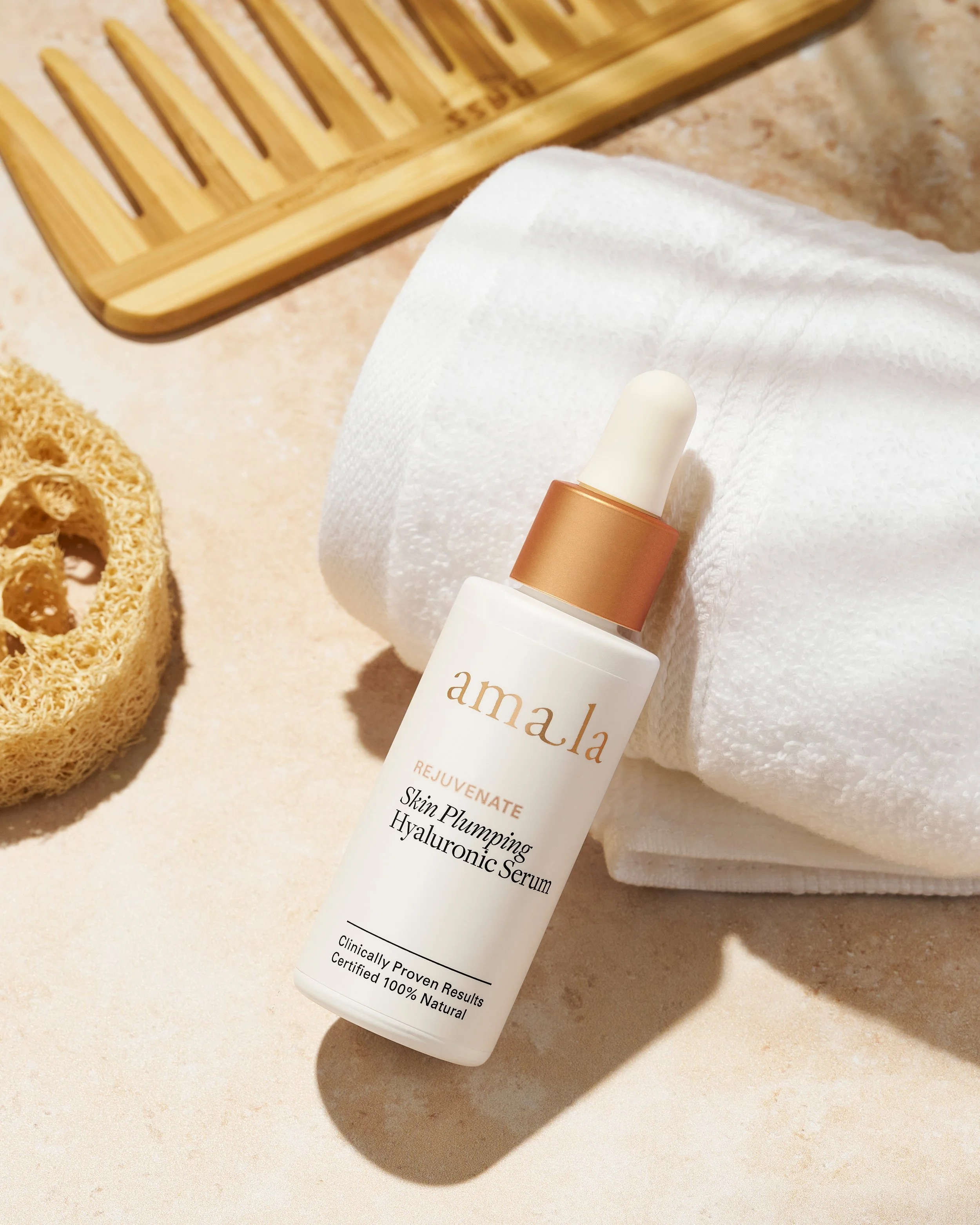 Discover the rejuvenating power of Amala's Skin Plumping Hyaluronic Serum for hydrated, youthful skin.