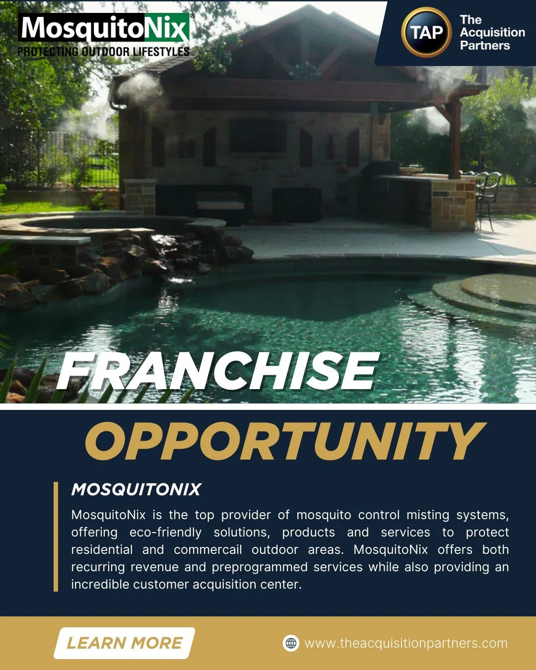 Protect backyards and outdoor spaces. Seasonal routes, recurring treatments, and neighborhood word-of-mouth. Be the reason summer gatherings last longer. Visit our website to schedule a conversation and learn more!
.
.
.
#mosquitotreatments #mosquito