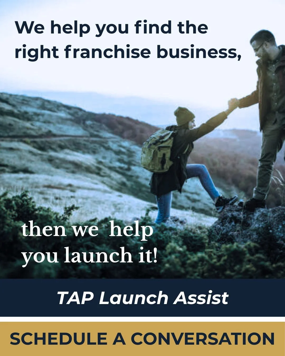 We don&rsquo;t just guide your franchise choice; we provide you strategic and financial support to launch successfully.

TAP Launch Assist provides critical thinking and funding support for approved launch revenue-building marketing essentials. TAP w