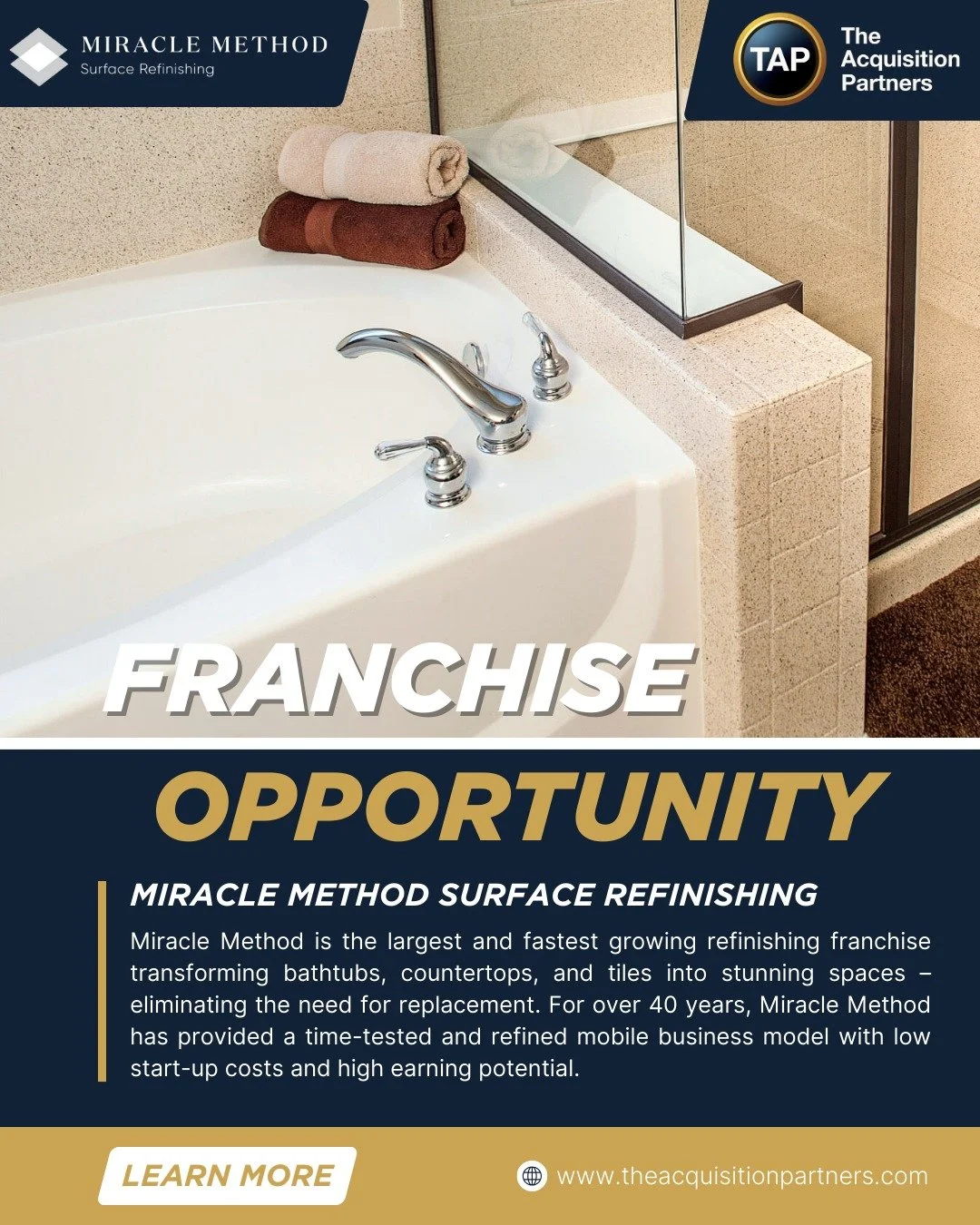 Refinish &gt; replace. Bathtubs, tile, countertops transformed in days, not weeks. Faster timelines, lower costs for clients, premium results for you. Flip the renovation script in your market. Visit our website to schedule a conversation and learn m