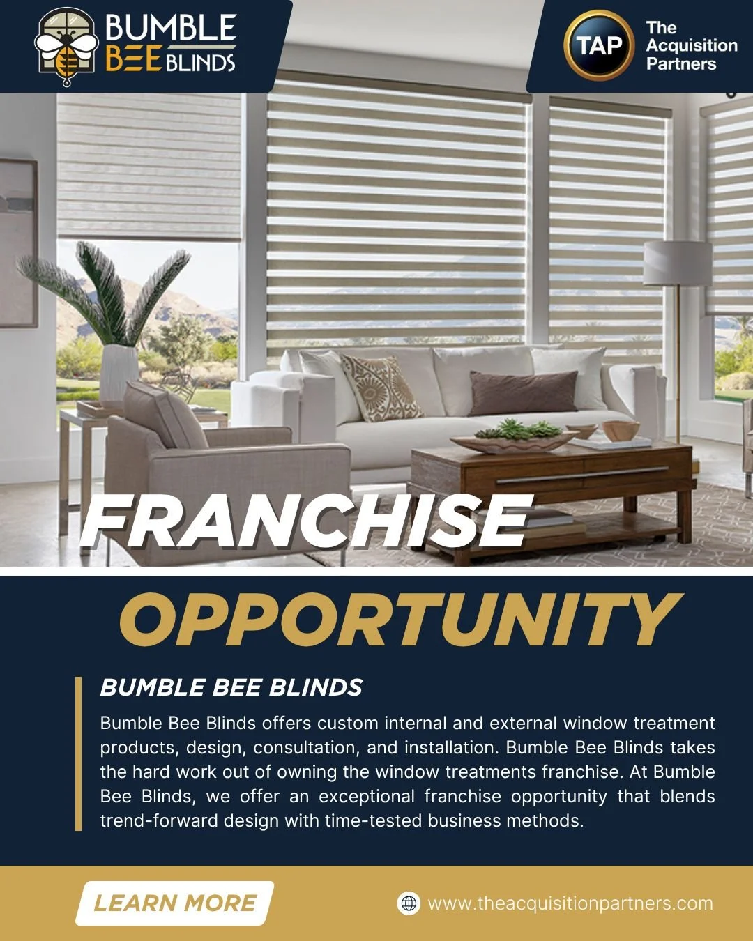 Bumble Bee Blinds offers custom internal and external window treatment products, design, consultation, and installation. When it comes to window treatments, we do it all. From consultation to ordering to installation to completion. Bumble Bee Blinds 