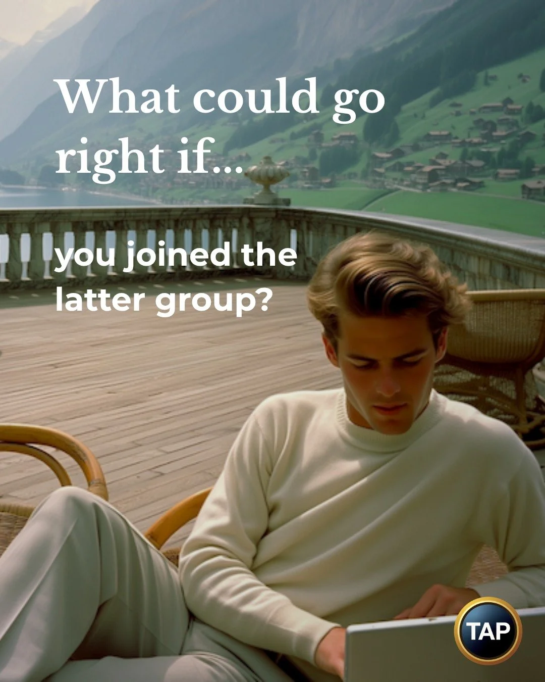 Most people settle for a paycheck. What could go right if you created wealth, freedom, and impact?

What could go right if you started today with guidance, training, and support?
TAP provides you the complete ecosystem for success. Learn more about&h