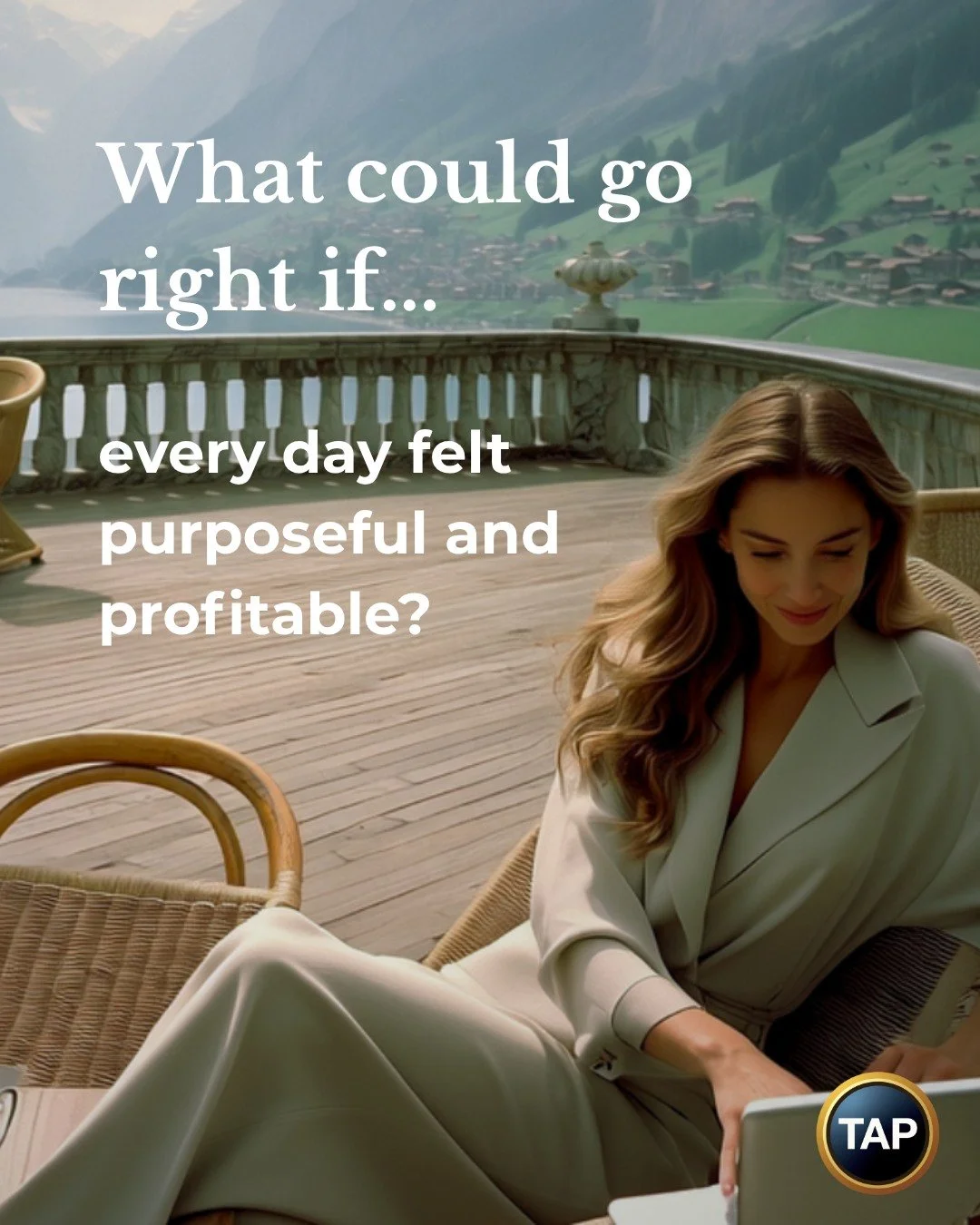 When was the last time your work made you excited to wake up? What could go right if every day felt purposeful and profitable?

What could go right if you started today with guidance, training, and support?
TAP provides you the complete ecosystem for