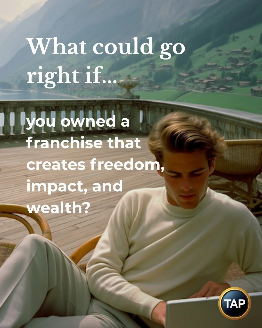 Everyone experiences multiple chapters in their career. What could go right if your next chapter created freedom, impact, and wealth?

What could go right if your franchise launch was guided by experience, data, and proven systems? TAP provides you t