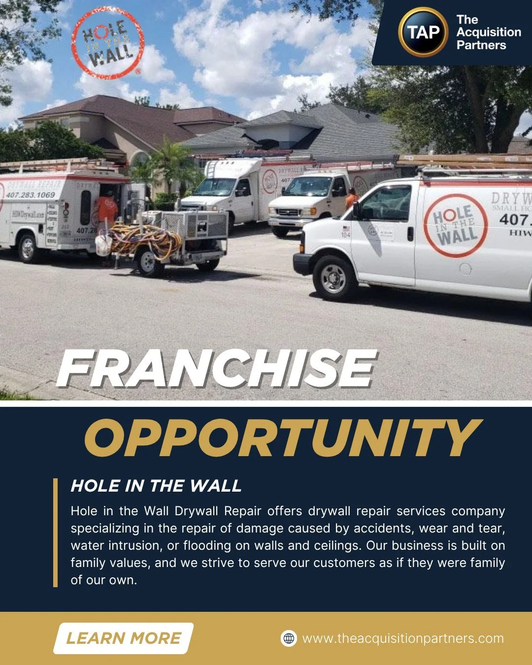 Hole in the Wall Drywall Repair offers drywall repair services company specializing in the repair of damage caused by accidents, wear and tear, water intrusion, or flooding on walls and ceilings. Our business is built on family values, and we strive 