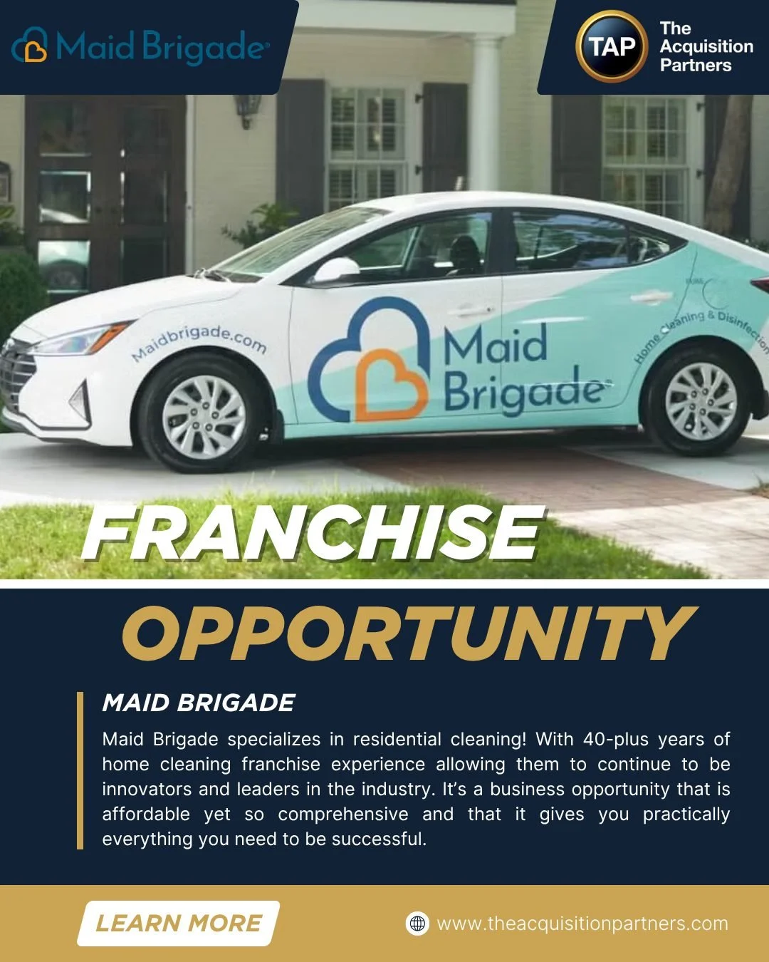 Maid Brigade specializes in residential cleaning! With 40-plus years of home cleaning franchise experience allowing them to continue to be innovators and leaders in the industry. It&rsquo;s a business opportunity that is affordable yet so comprehensi