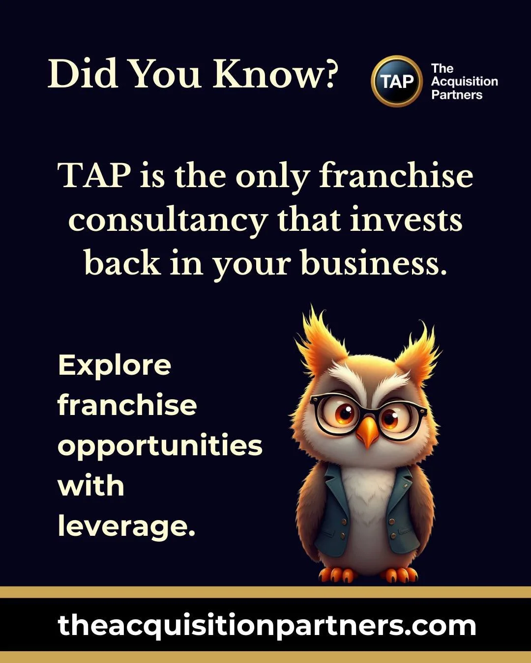 We don&rsquo;t just help you find a franchise. We invest in your success. TAP is the only franchise platform that combines proprietary matching, direct capital investment, vendor partnerships, and year-one coaching to accelerate your path to profitab