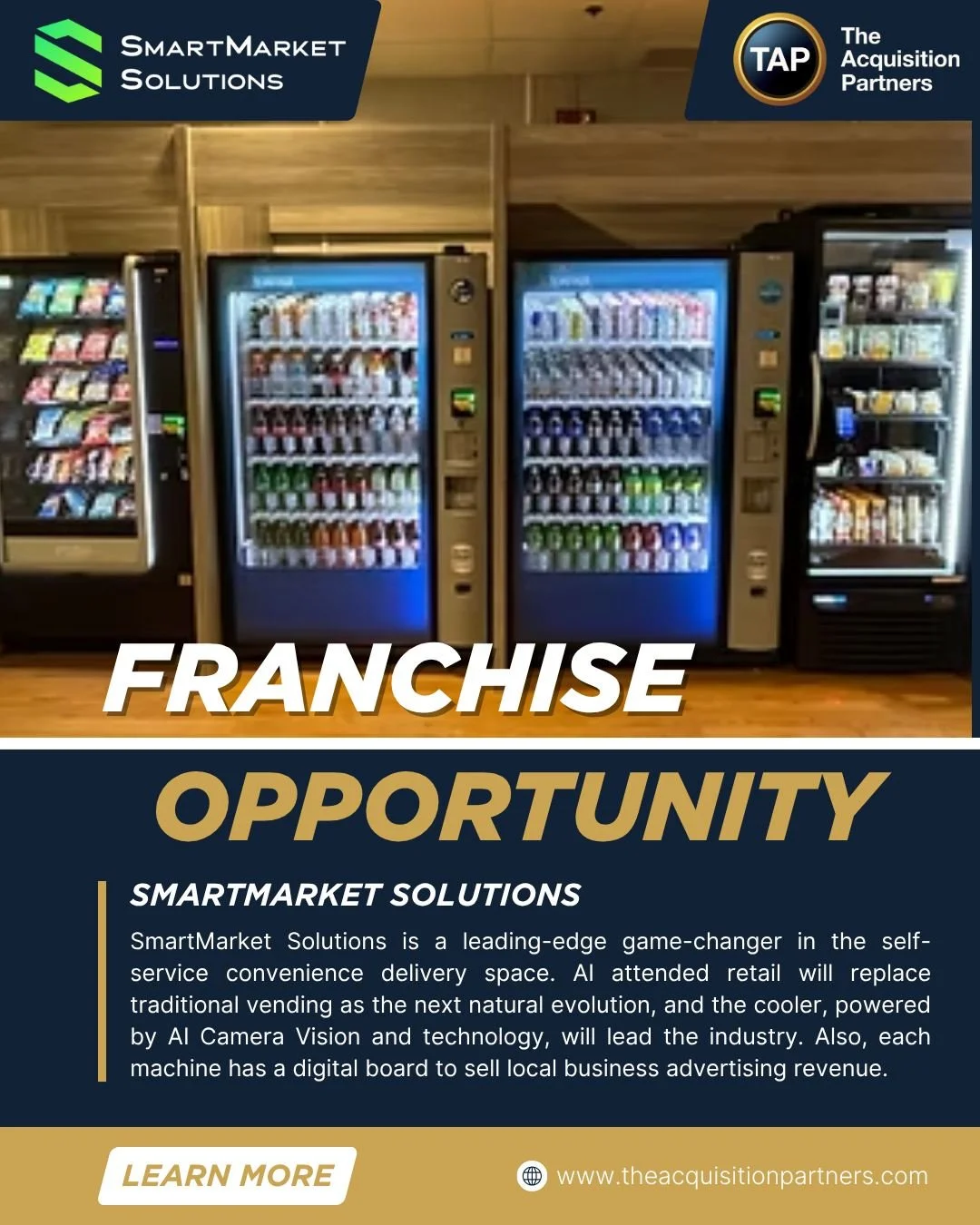 SmartMarket Solutions is a leading-edge game-changer in the self-service convenience delivery space. We predict AI attended retail will replace traditional vending as the next natural evolution, and the SmartMarket cooler, powered by AI Camera Vision