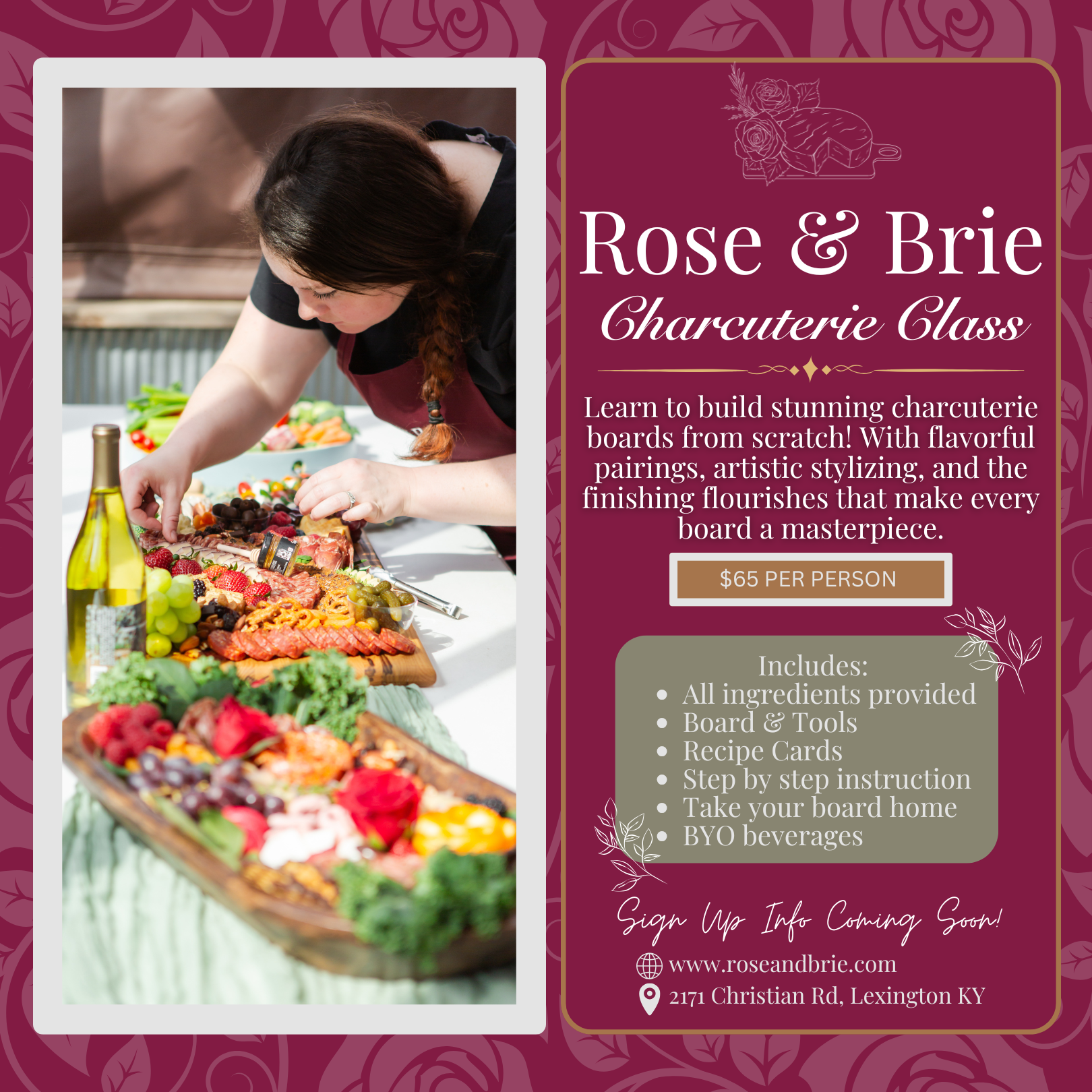 Rose & Brie Charcuterie Class