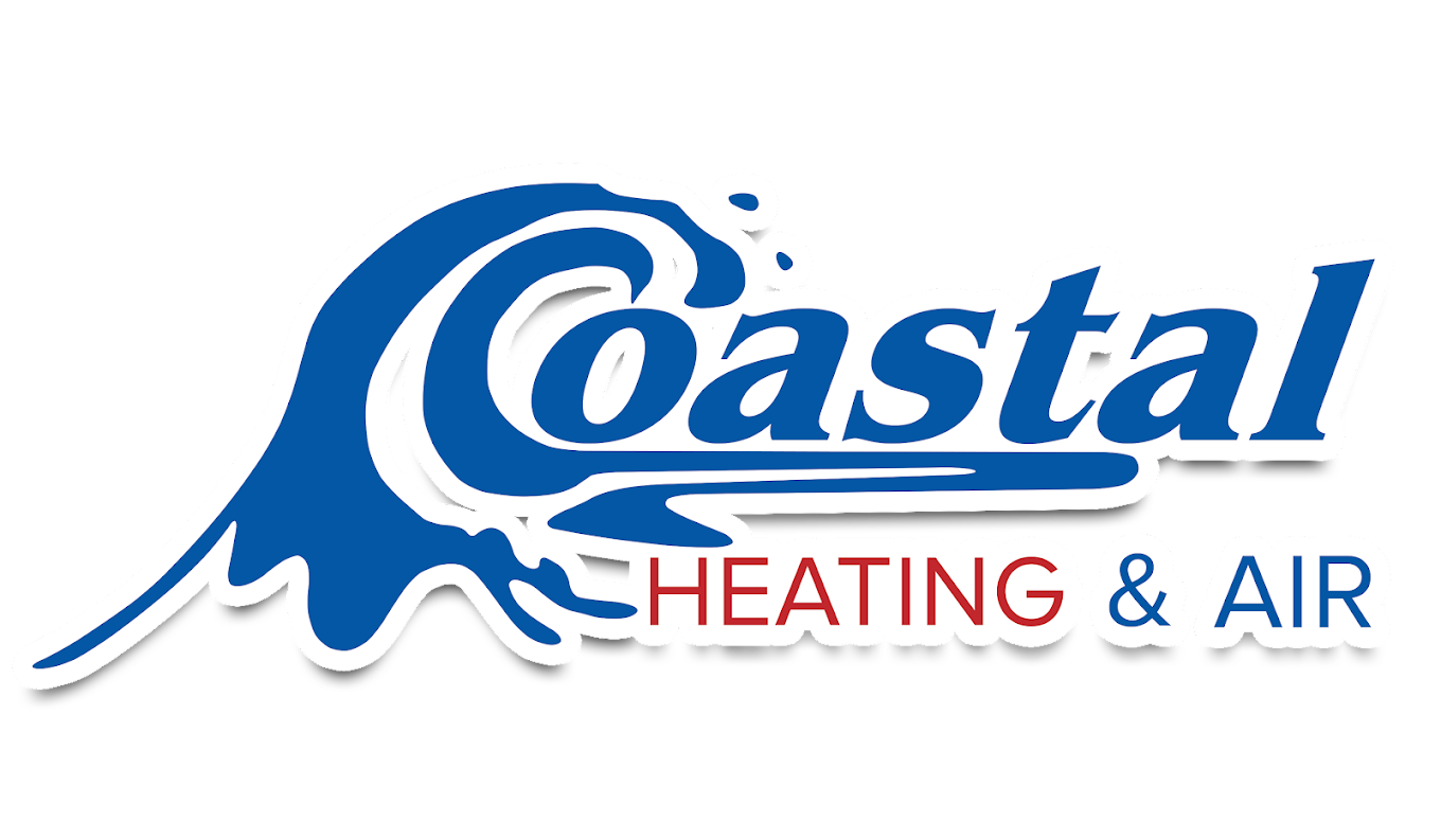 Coastal Heating and Air logo featuring a blue wave and text