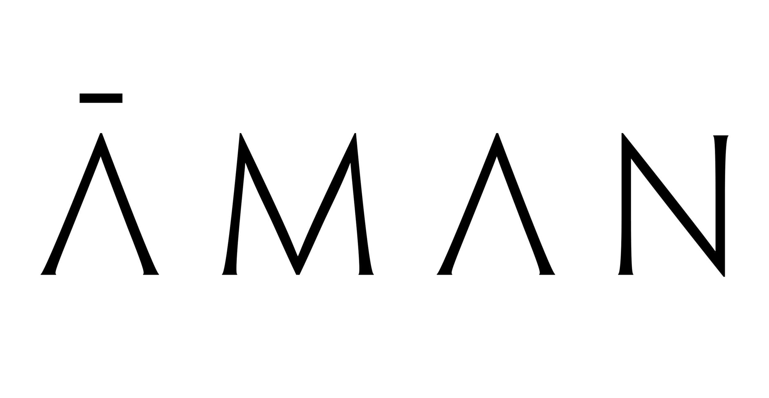Stylized text spelling out "AMAN" with a macron over the first letter A, on a white background.