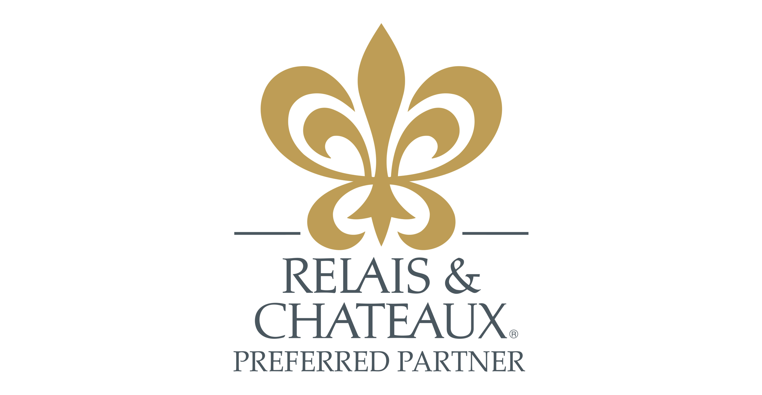 Relais & Châteaux Preferred Partner logo with a gold fleur-de-lis design.