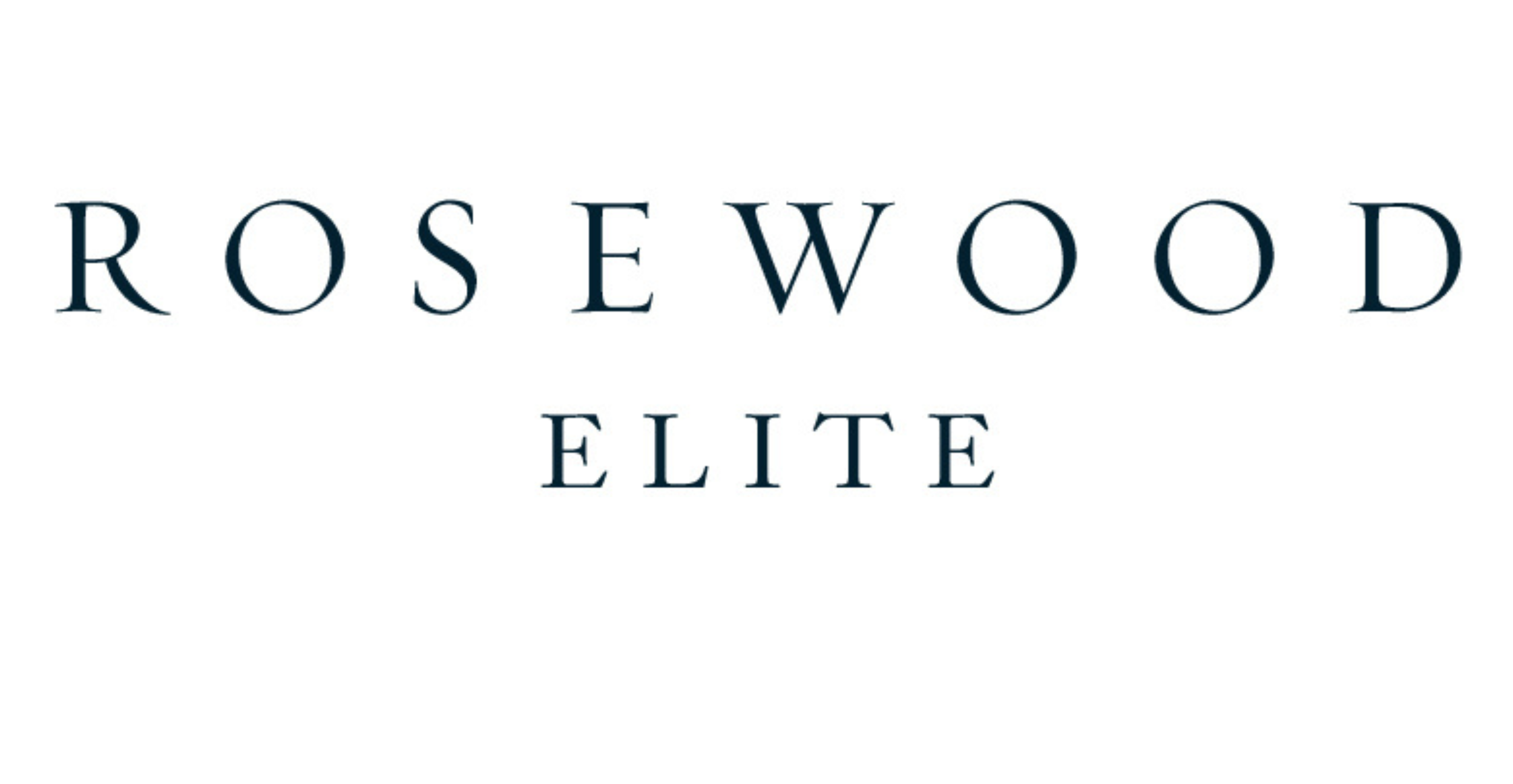 "Rosewood Elite" text in serif font on white background.