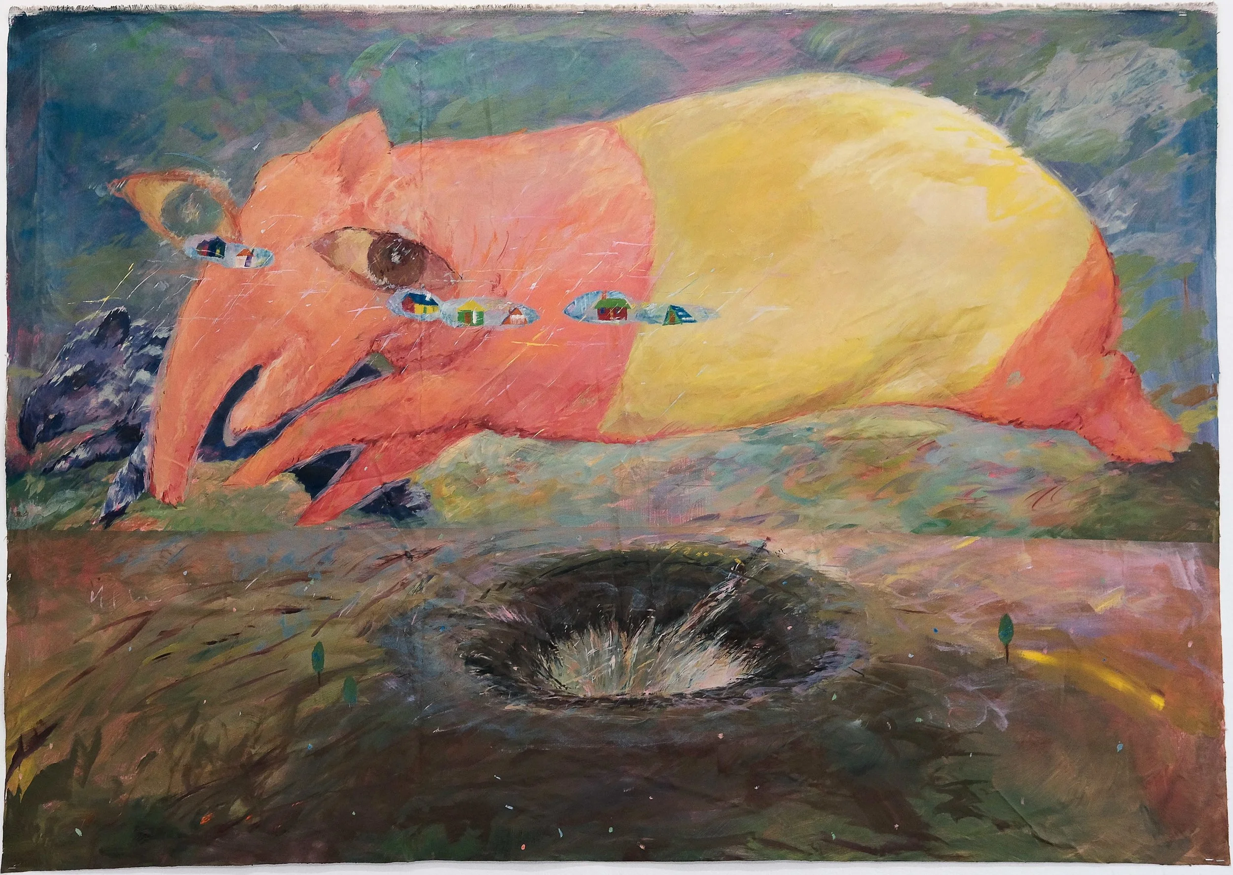 Study of Tapirs, Oil on Canvas, 210 x 135 CM