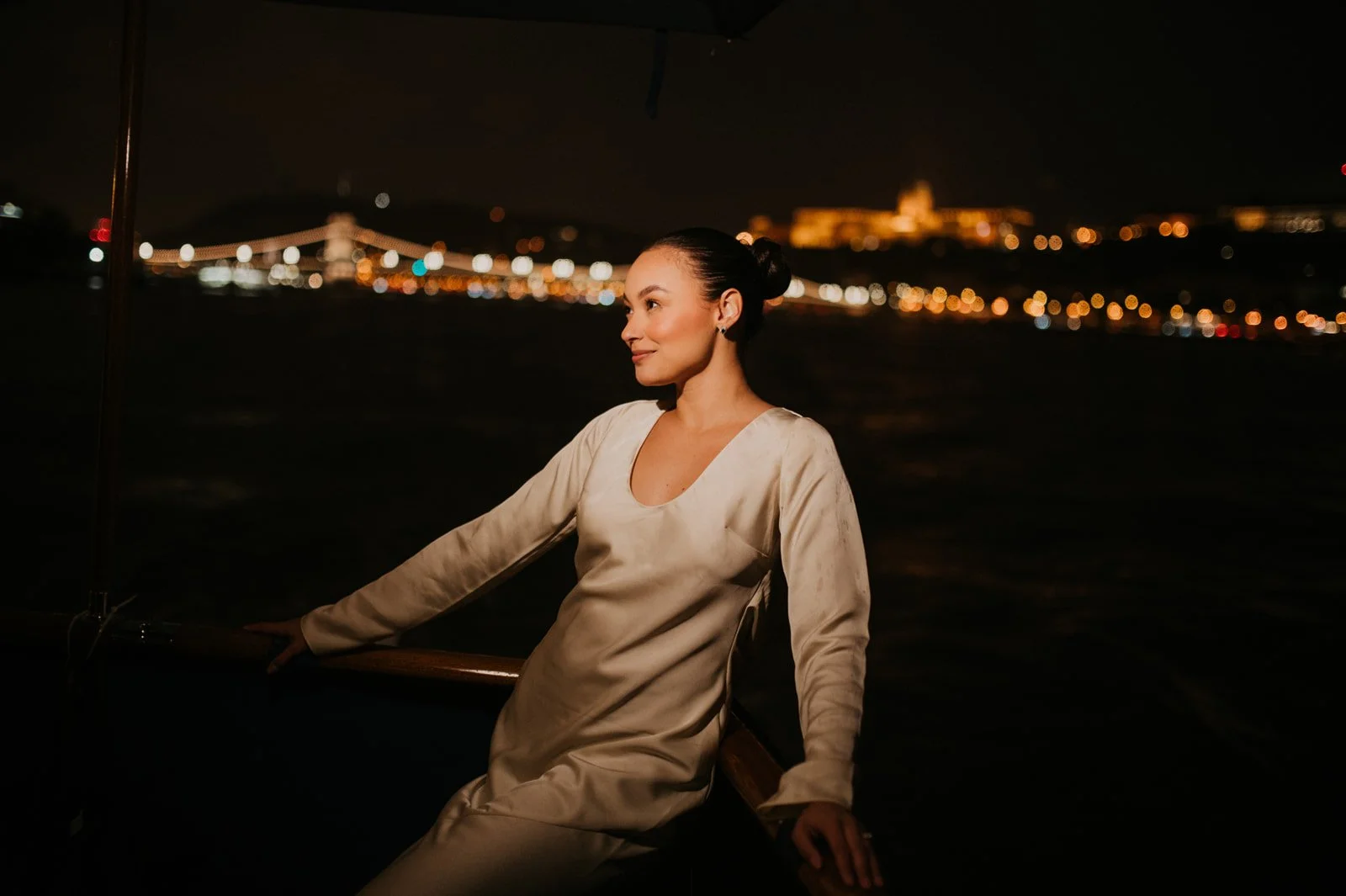 Her portrait during Budapest Private Yacht Night Proposal with Parliament View Photography and Planning