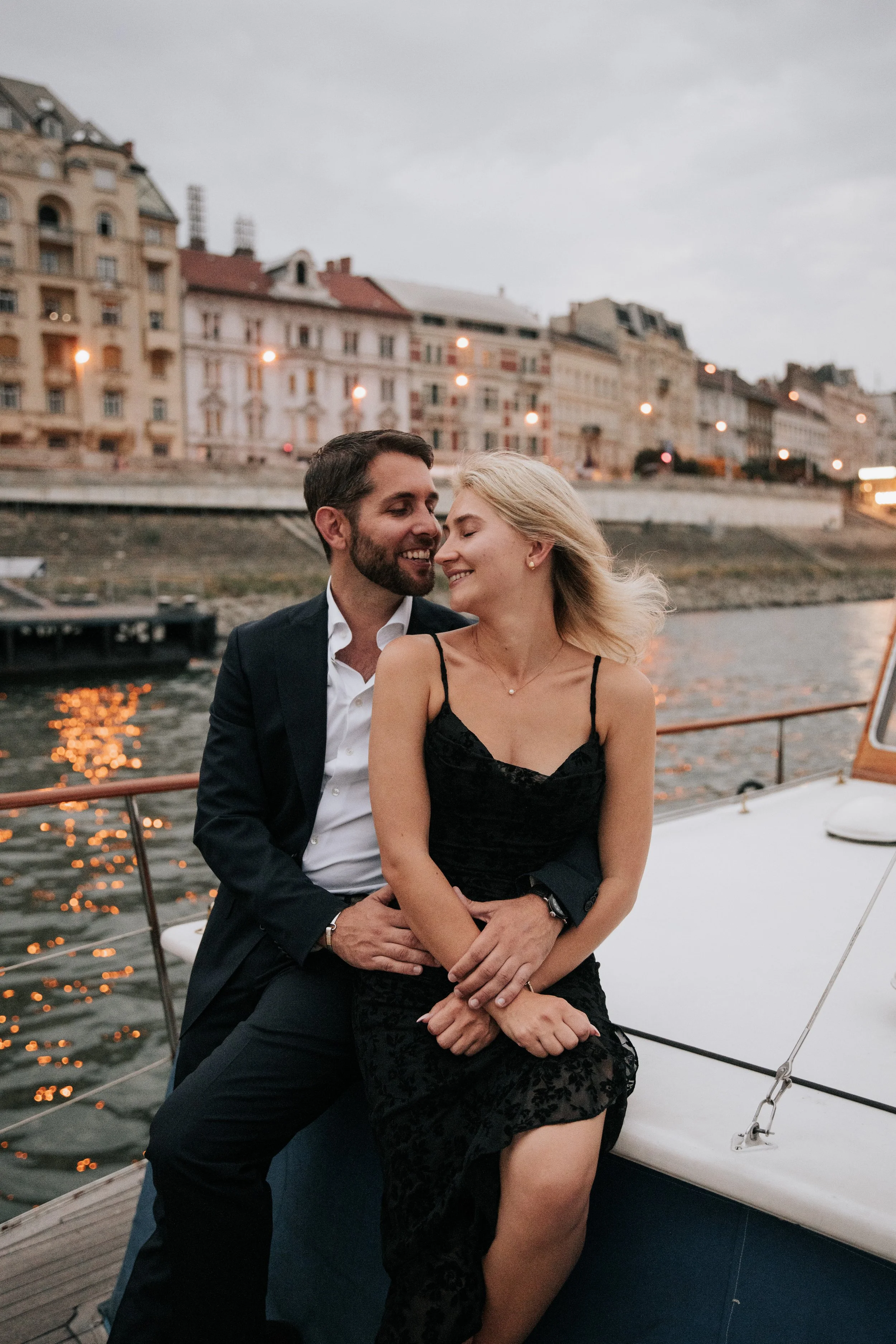 Mina and Shane Budapest Private Yacht Surprise Proposal Gallery